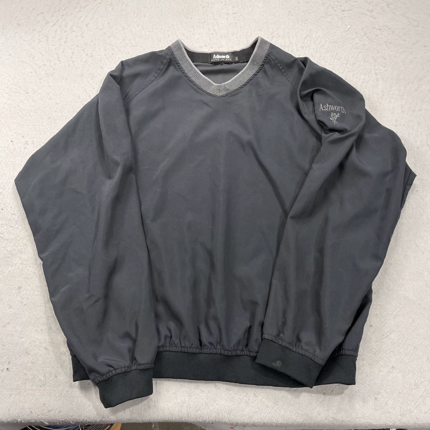 Vintage VINTAGE Ashworth Golf Jacket Mens Large Black Windbreaker Pullover Made USA 90s Size US L / EU 52-54 / 3 - 2 Thumbnail