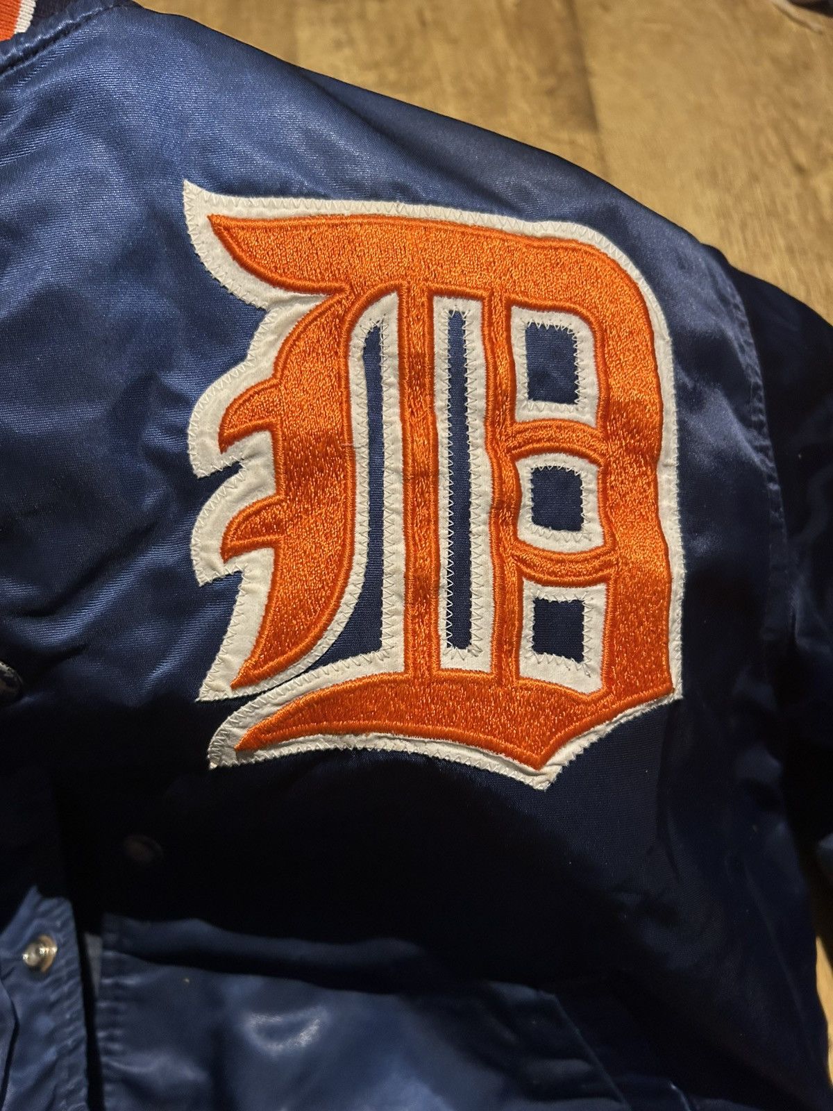 Starter Vintage Detroit Tigers Satin Bomber Jacket 90s MLB Diamond Size US L / EU 52-54 / 3 - 12 Thumbnail