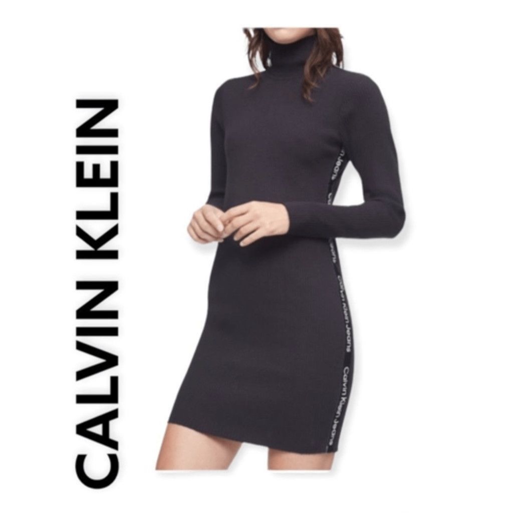 Calvin Klein CALVIN KLEIN Logo Tape Ribbed Mock Neck Zip size XL Size XL / US 12-14 / IT 48-50 - 1 Thumbnail