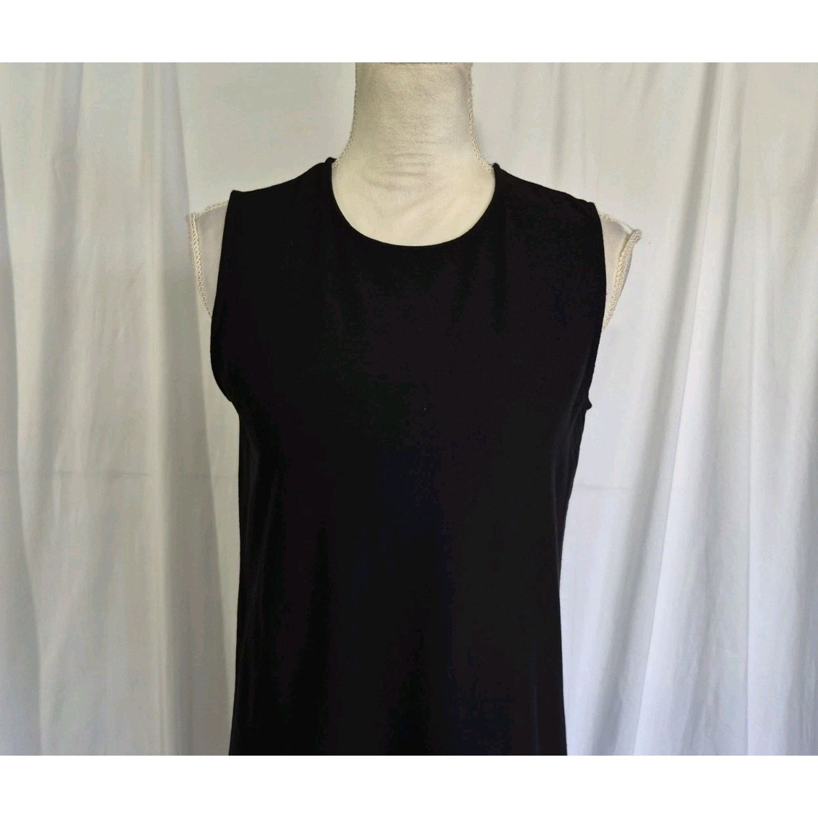 Eileen Fisher Eileen Fisher Women's Black Mock Neck Sleeveless Dress XS Size XS / US 0-2 / IT 36-38 - 5 Thumbnail