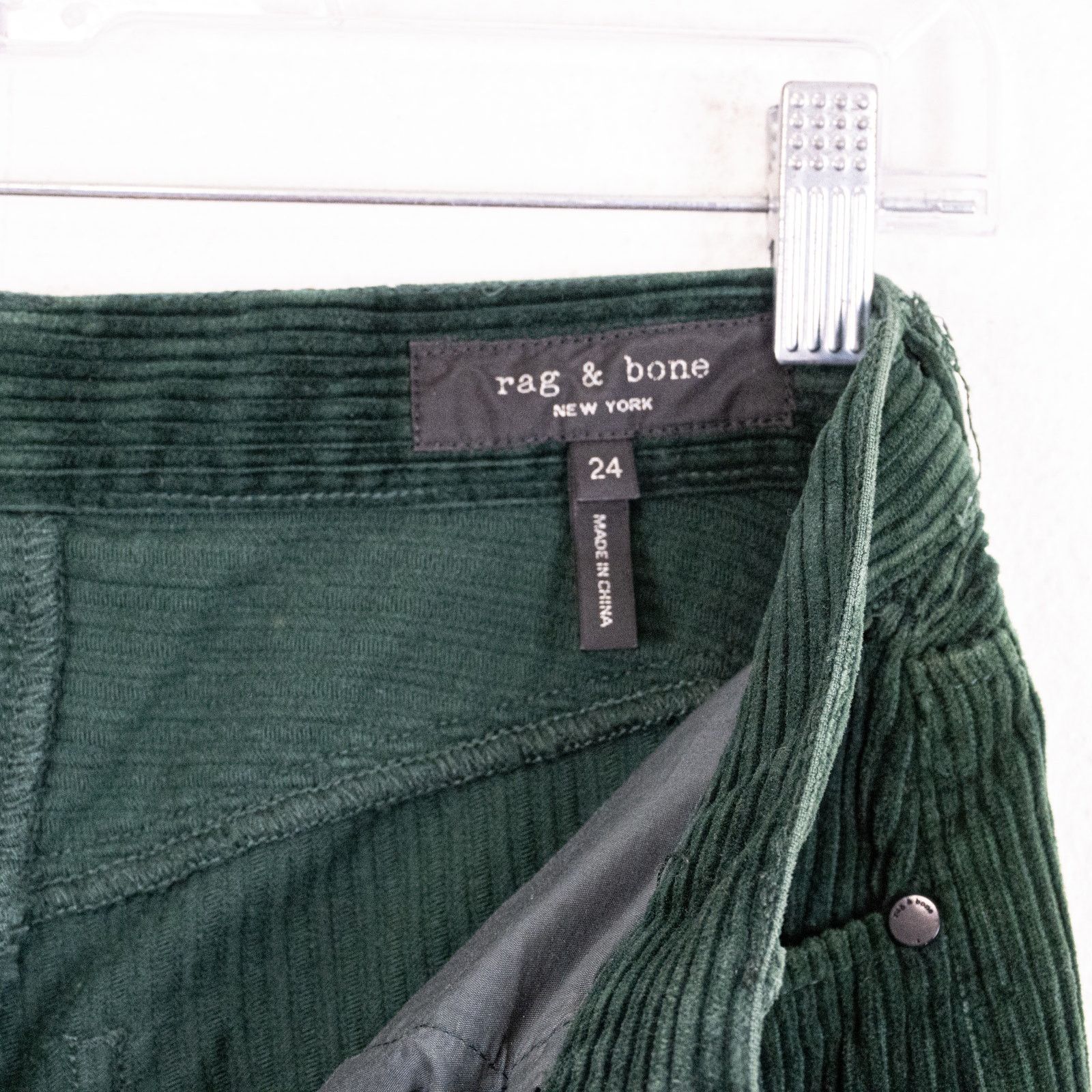 Rag & Bone Rag & Bone Green Corduroy Pants Straight Leg High-rise Size 24" / US 00 / IT 34 - 4 Thumbnail