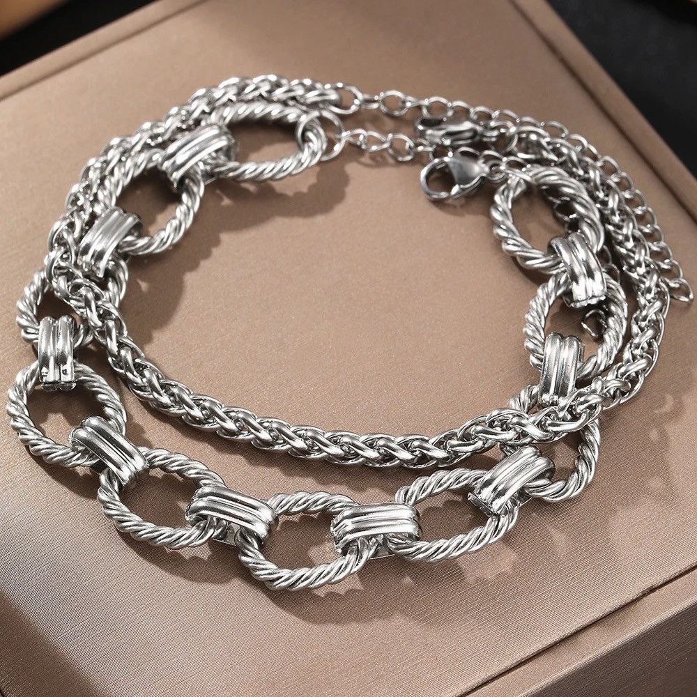 Vintage Vintage Silver Set Minimalist Bracelet Size ONE SIZE - 2 Thumbnail