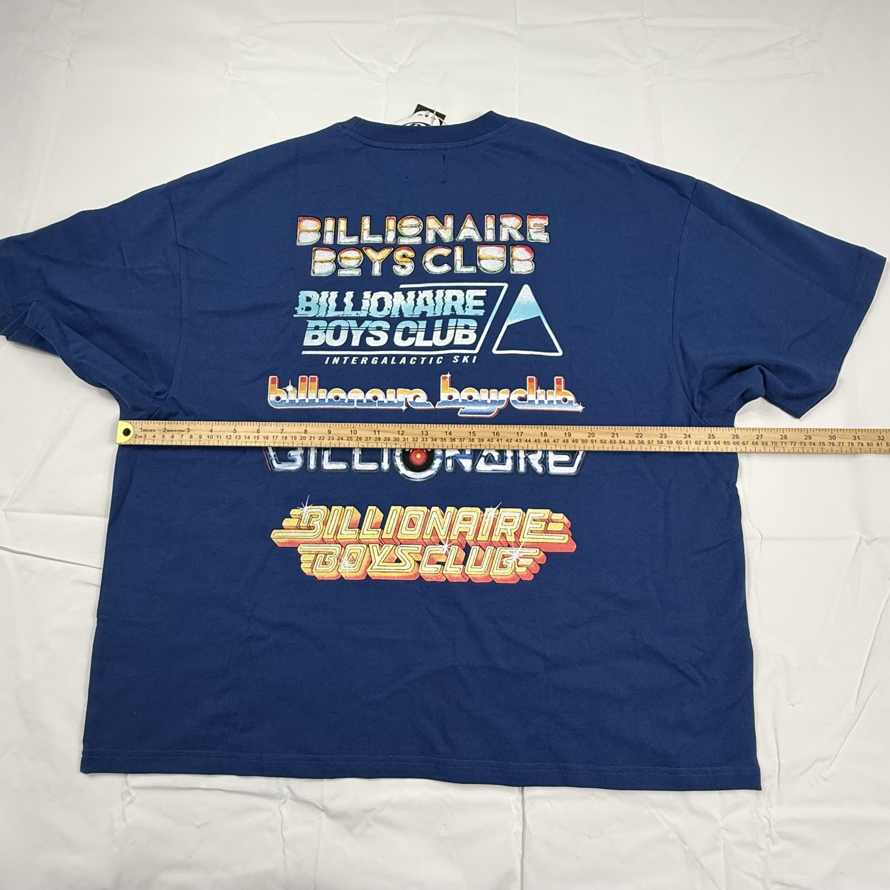 Billionaire Boys Club Billionaire Boys Club Blue Cropped Boxy Graphic T-Shirt XXL Size US XXL / EU 58 / 5 - 8 Thumbnail