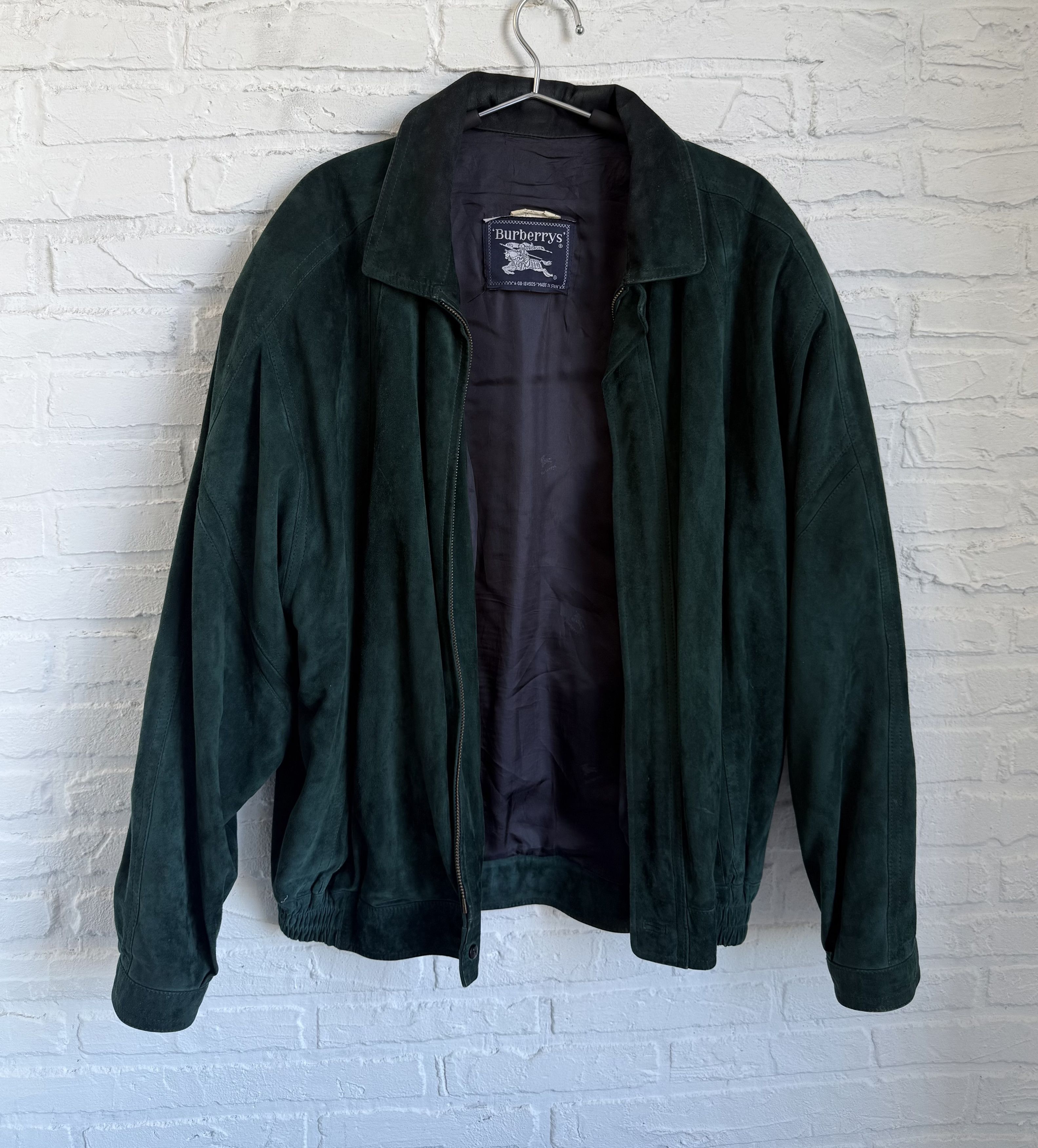 Burberry Vintage Burberrys Suede Leather bomber jacket Dark Green Size US L / EU 52-54 / 3 - 2 Thumbnail
