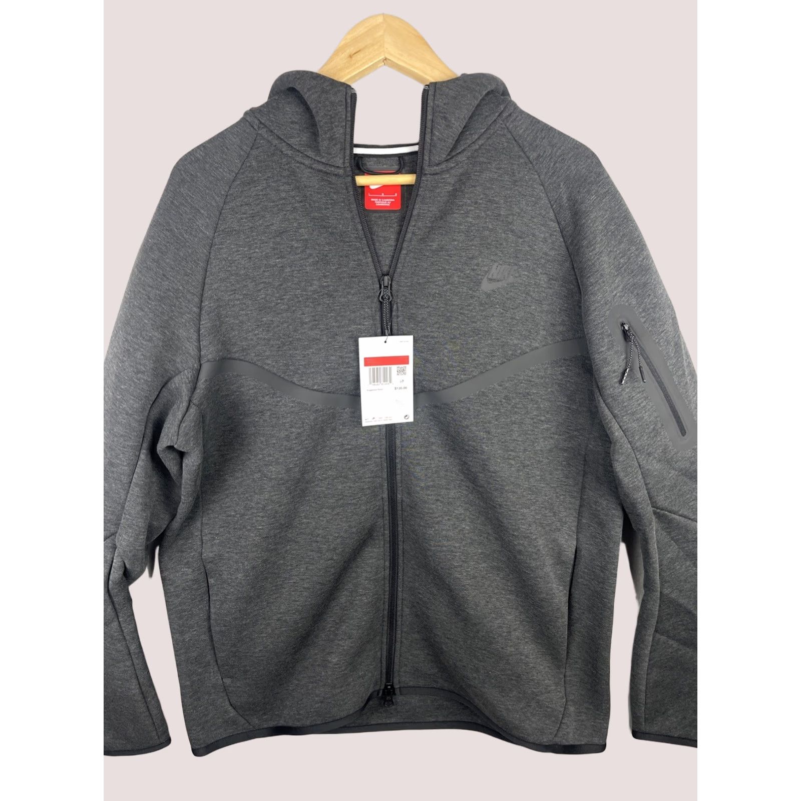 Nike Nike Tech Fleece Hoodie Mens Large Black Heather Full Zip Jacket HV0949-032 Size US L / EU 52-54 / 3 - 1 Thumbnail