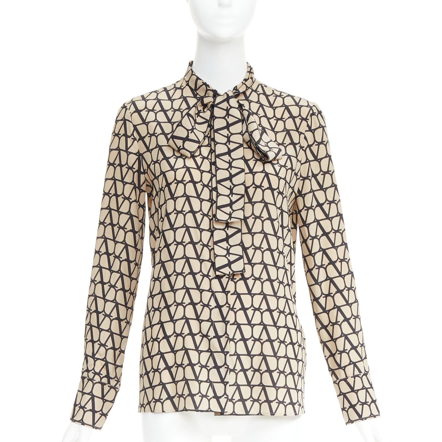 Valentino VALENTINO Iconographe Toile crepe de chine silk print tie blouse IT38 XS Size XS / US 0-2 / IT 36-38 - 1 Thumbnail