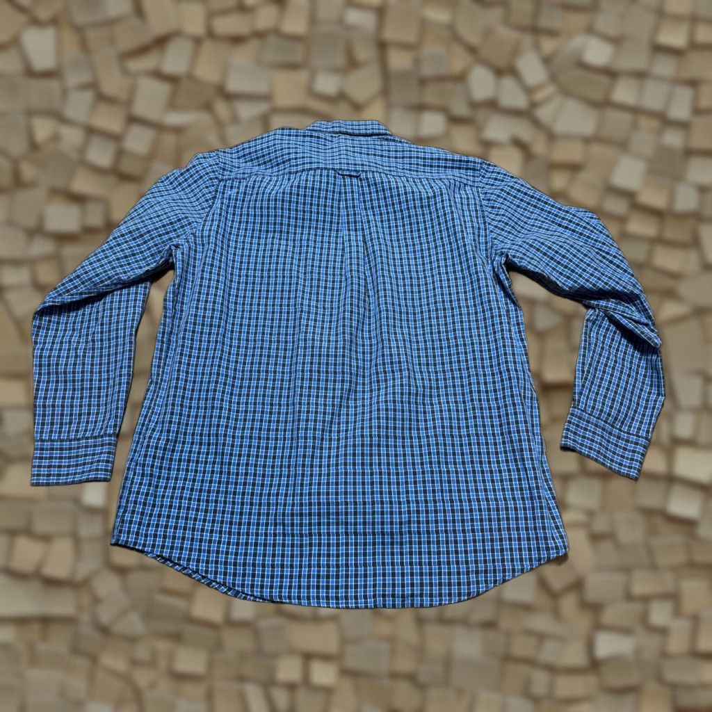 Chaps CHAPS Shirt Men's Large Blue White Black Plaid Long Sleeve Button Down Shirt Size US L / EU 52-54 / 3 - 1 Thumbnail