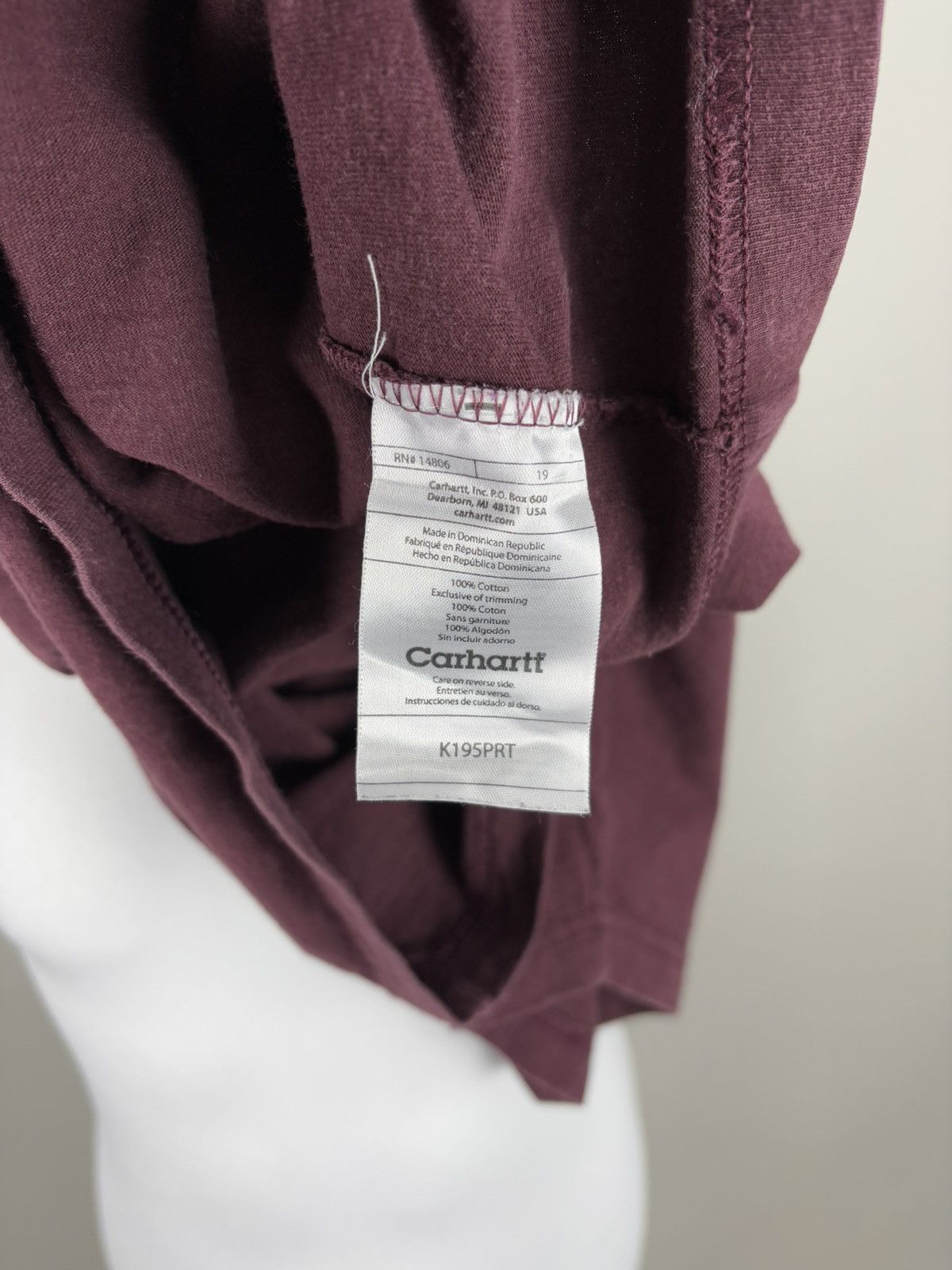 Carhartt Mens t shirt Carhartt Size M Color Burgundy Size US M / EU 48-50 / 2 - 9 Thumbnail