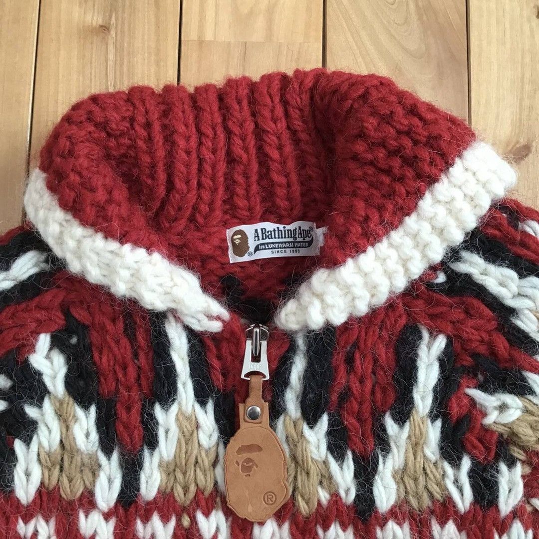 Bape BAPE APE HEAD Cowichan knit cardigan a bathing ape NIGO Size US M / EU 48-50 / 2 - 4 Thumbnail