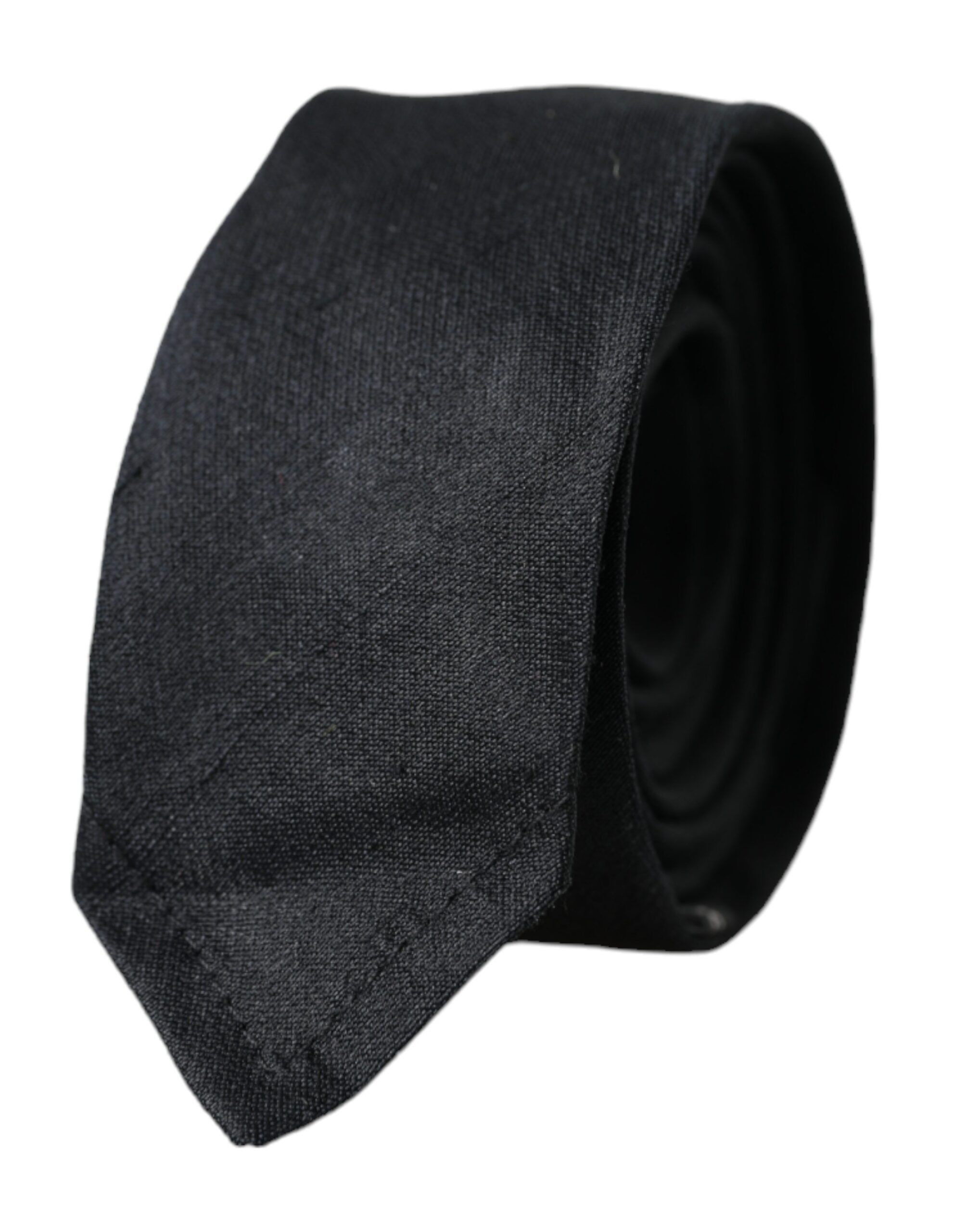 Dolce & Gabbana Black Solid 100% Silk Adjustable Men's Tie Size ONE SIZE - 1 Thumbnail