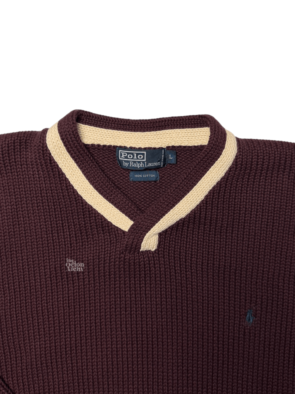 Polo Ralph Lauren Vintage Polo Ralph Lauren V-Neck Cotton Knit Sweater Size US L / EU 52-54 / 3 - 3 Thumbnail