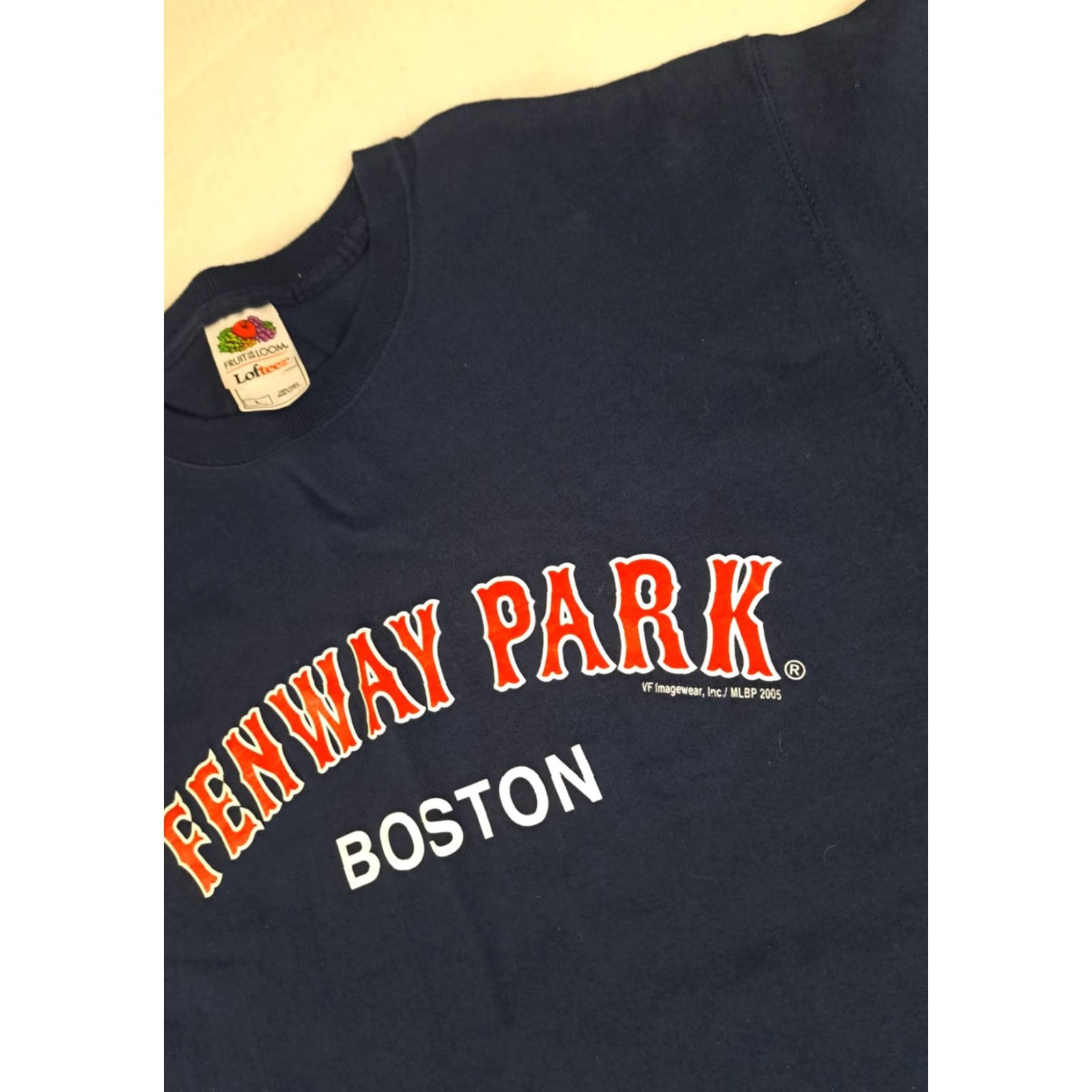 Fruit Of The Loom VINTAGE Boston Red Sox Baseball USA Made Fenway Park Navy Large T-Shirt Unisex Adults Size US L / EU 52-54 / 3 - 5 Thumbnail