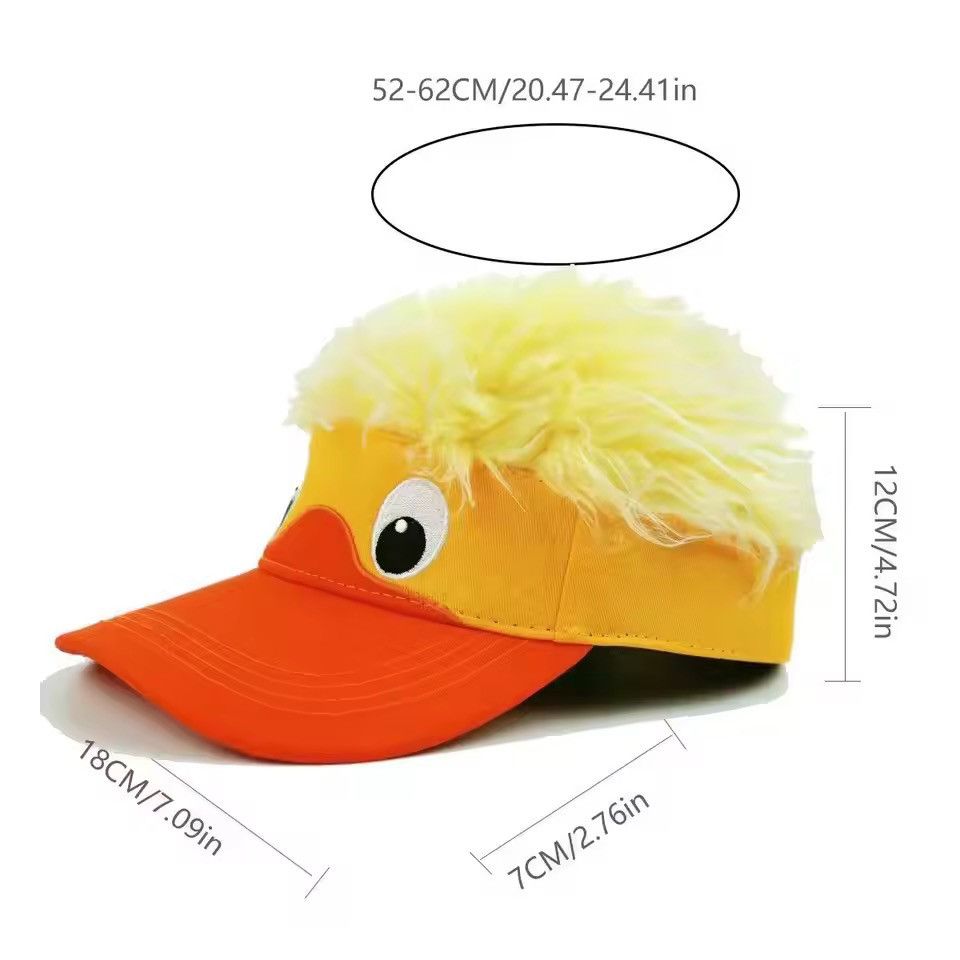 Japanese Brand Funny Duck Visor Hat with Fake Hair Size ONE SIZE - 7 Thumbnail