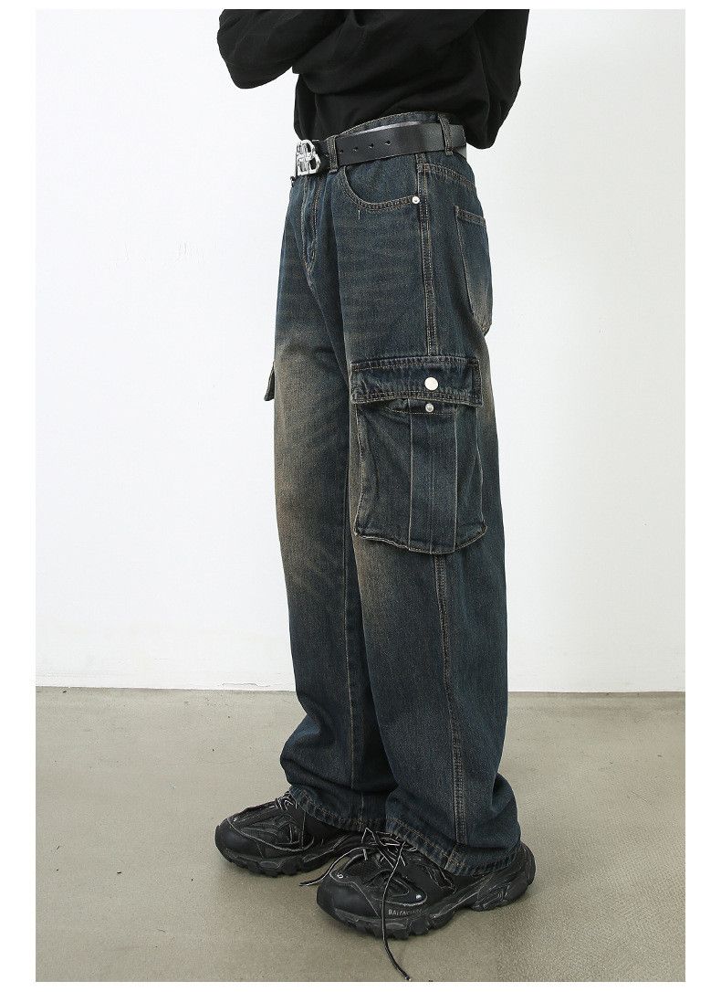 Japanese Brand × Jean Vintage Washed Loose Straight Cargo Jeans Size US 32 / EU 48 - 5 Thumbnail