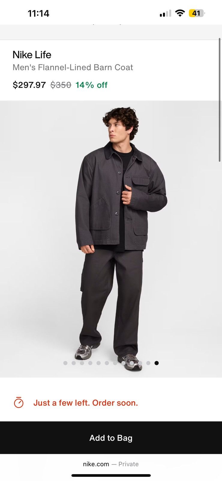 Nike Nike Life Men's Flannel-Lined Barn Coat-NEW-Size:L-2in1 coat Size US L / EU 52-54 / 3 - 14 Thumbnail