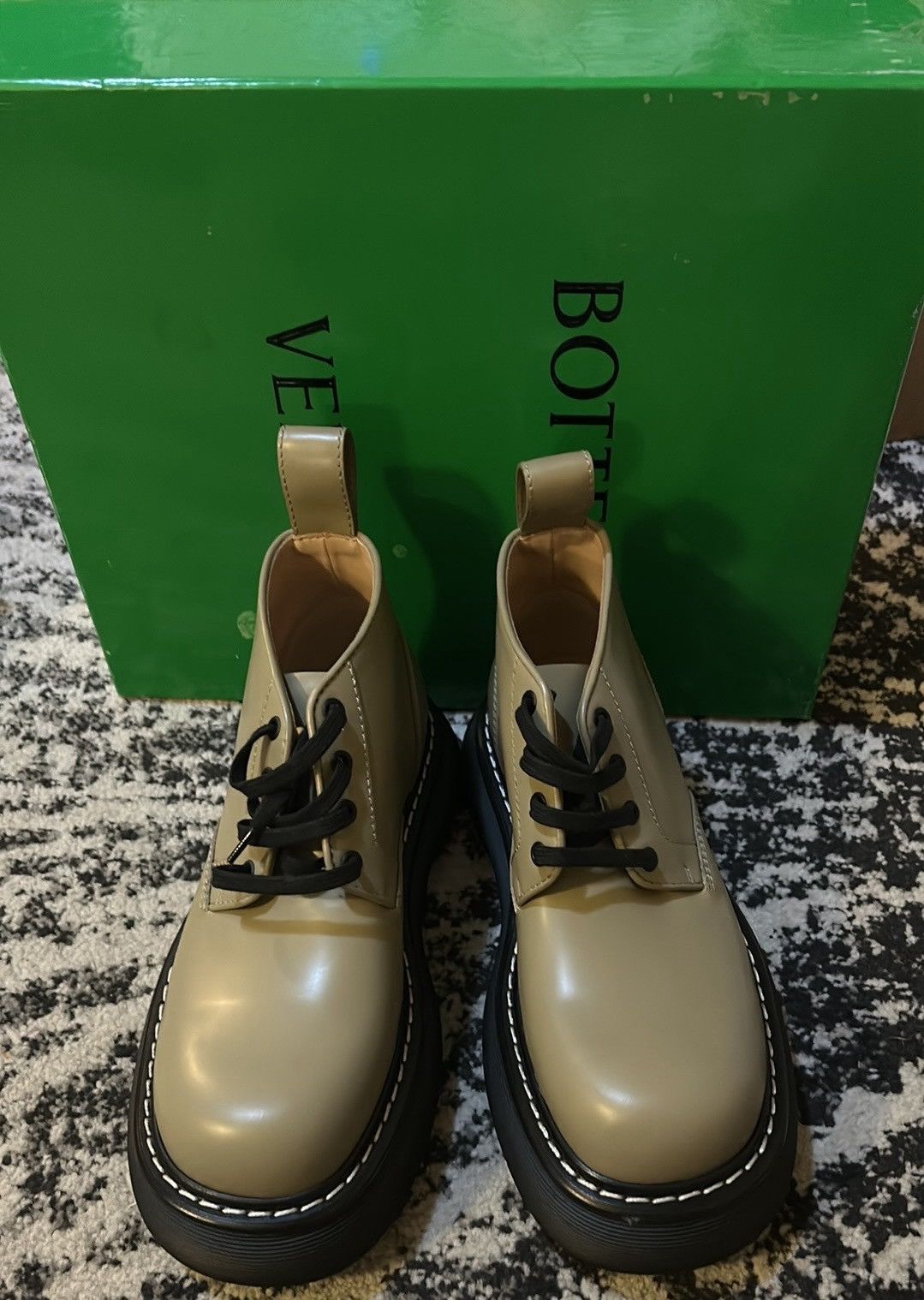 Bottega Veneta Bottega Veneta beige ‘The Bounce’ platform Ankle Boots Size US 8.5 / IT 38.5 - 3 Thumbnail