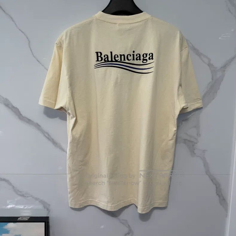 Balenciaga Balenciaga Beige Logo Short Sleeve Size US XS / EU 42 / 0 - 2 Thumbnail
