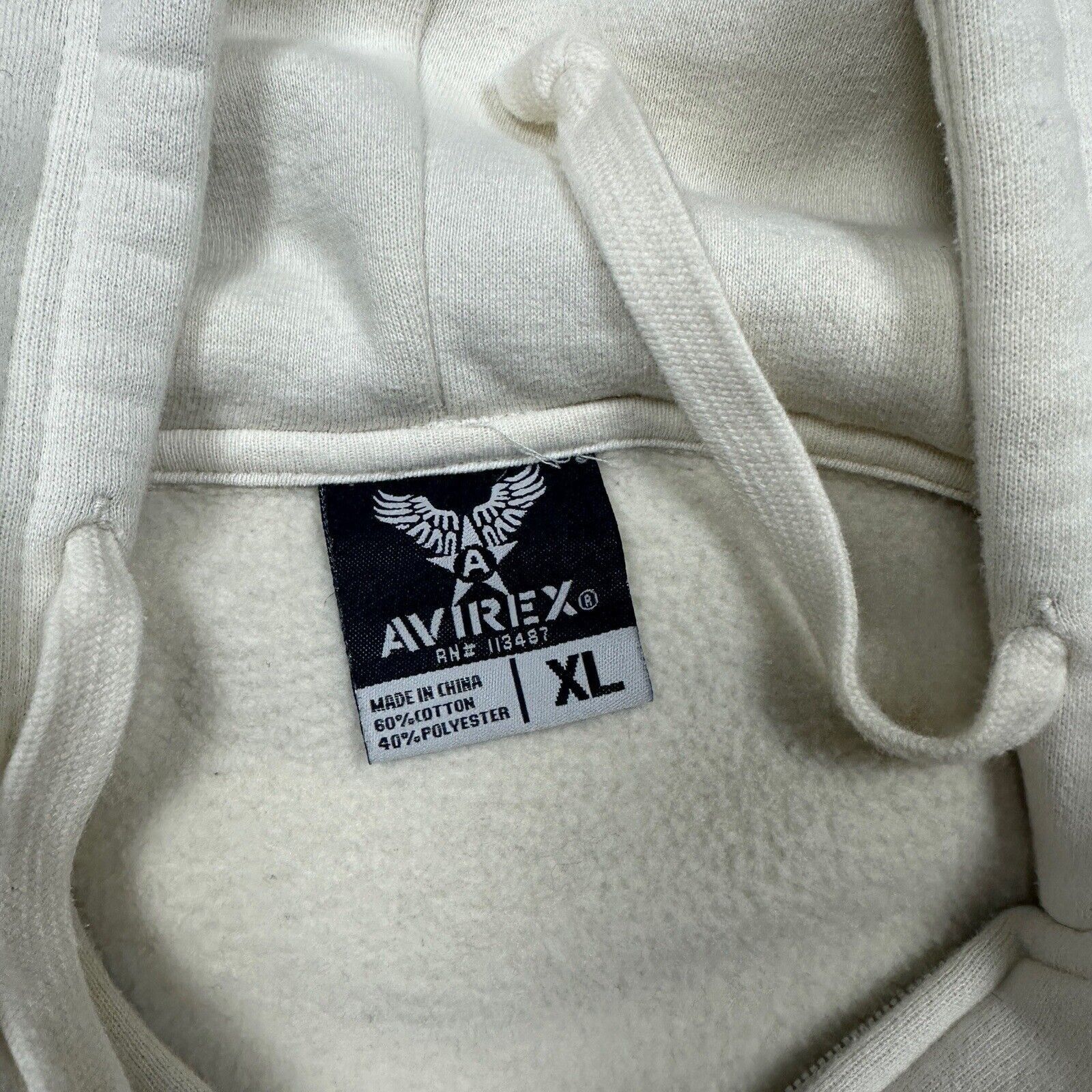Avirex × Vintage Vintage Avirex 75 Zip Up White Drawstrings Hoodie Size XL Size US XL / EU 56 / 4 - 4 Thumbnail