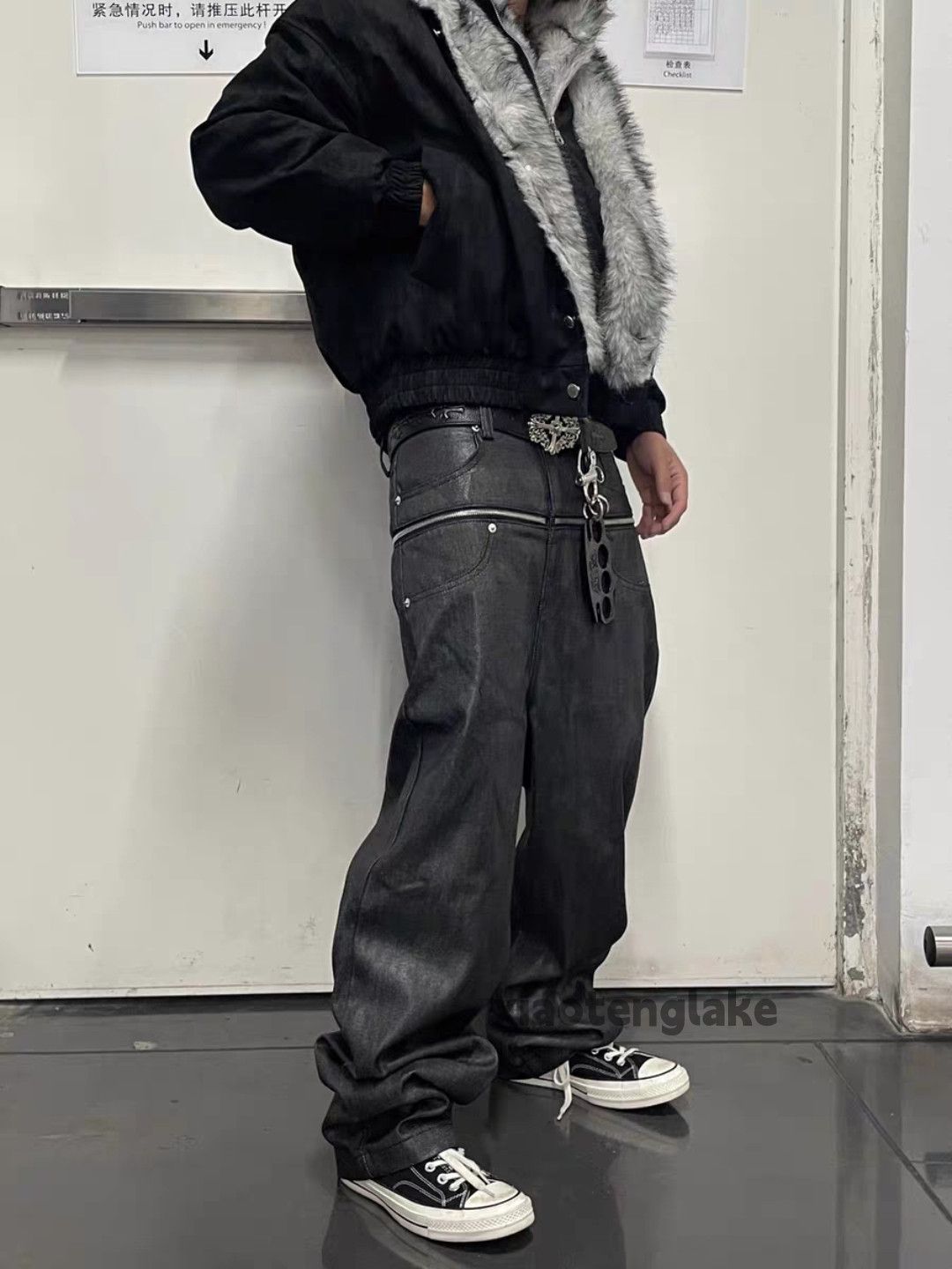 Jean Custom erd vetements style double waist baggy loose jeans Size US 32 / EU 48 - 3 Thumbnail