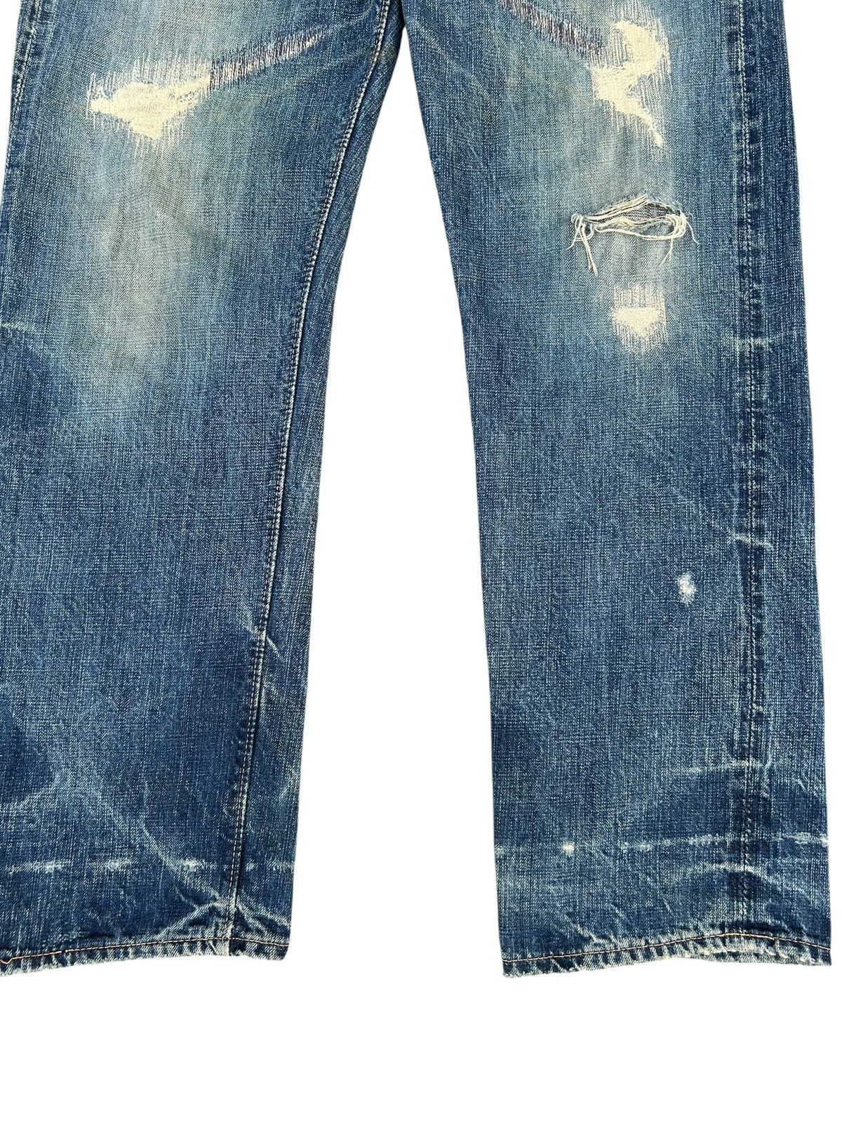 Kapital Vintage Japanese Brand Selvedge Distressed Repair Denim Jean Size US 33 - 4 Thumbnail