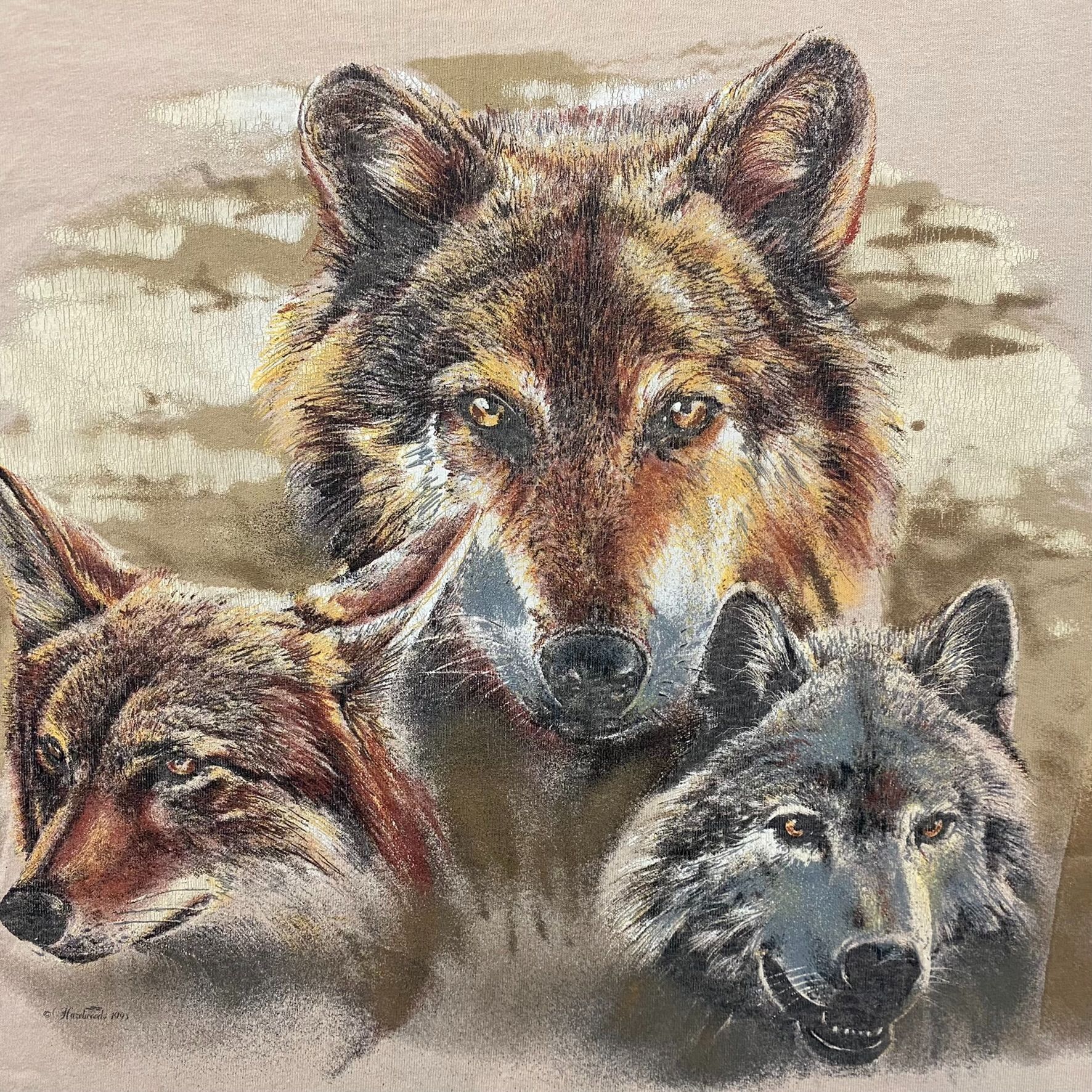 Vintage Vintage 90s Wolf Fox T-Shirt Single Stitch Animal Nature Wil Size US XL / EU 56 / 4 - 2 Thumbnail