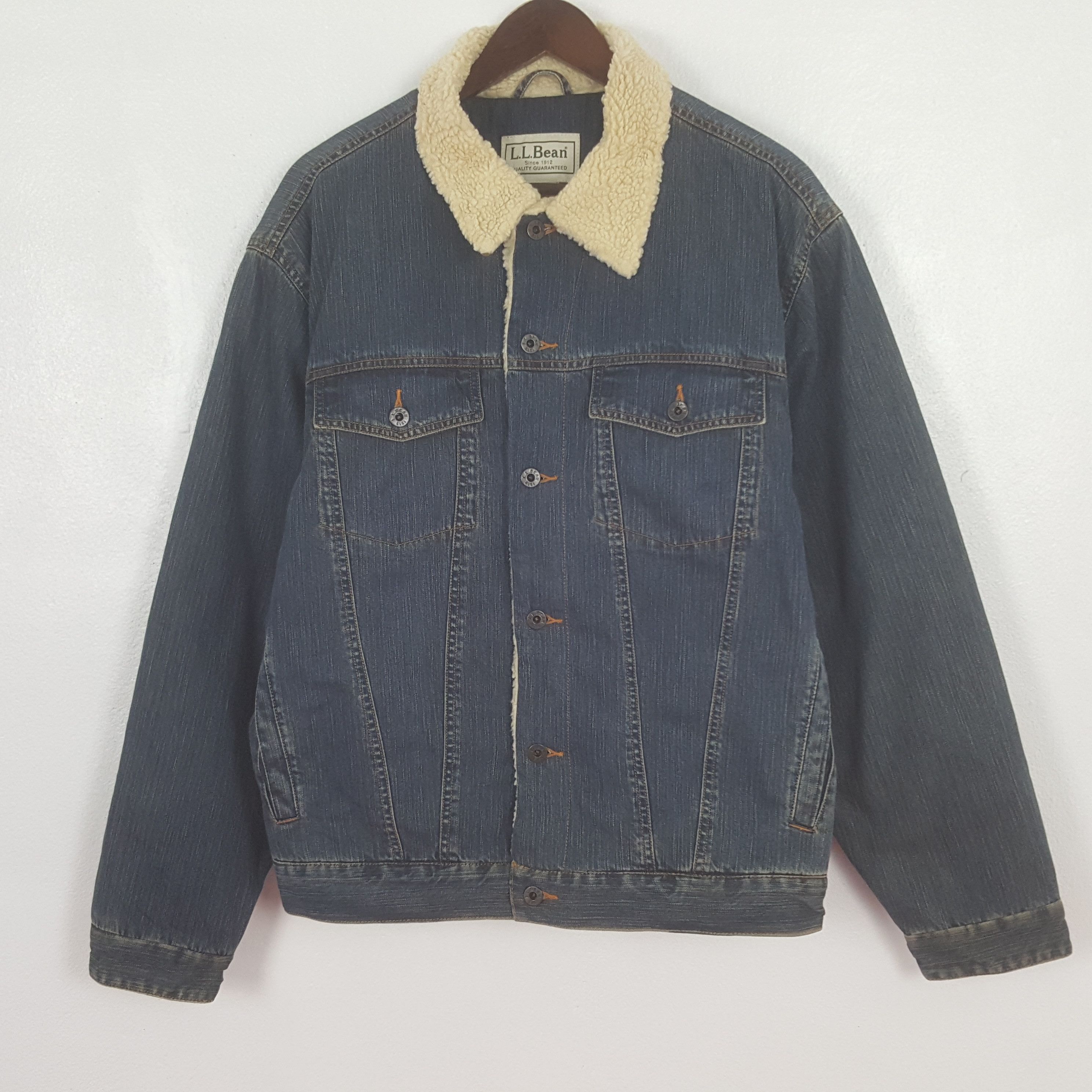 L.L. Bean Vintage LL Bean Winter Denim Button Up Jacket Size US L / EU 52-54 / 3 - 1 Thumbnail