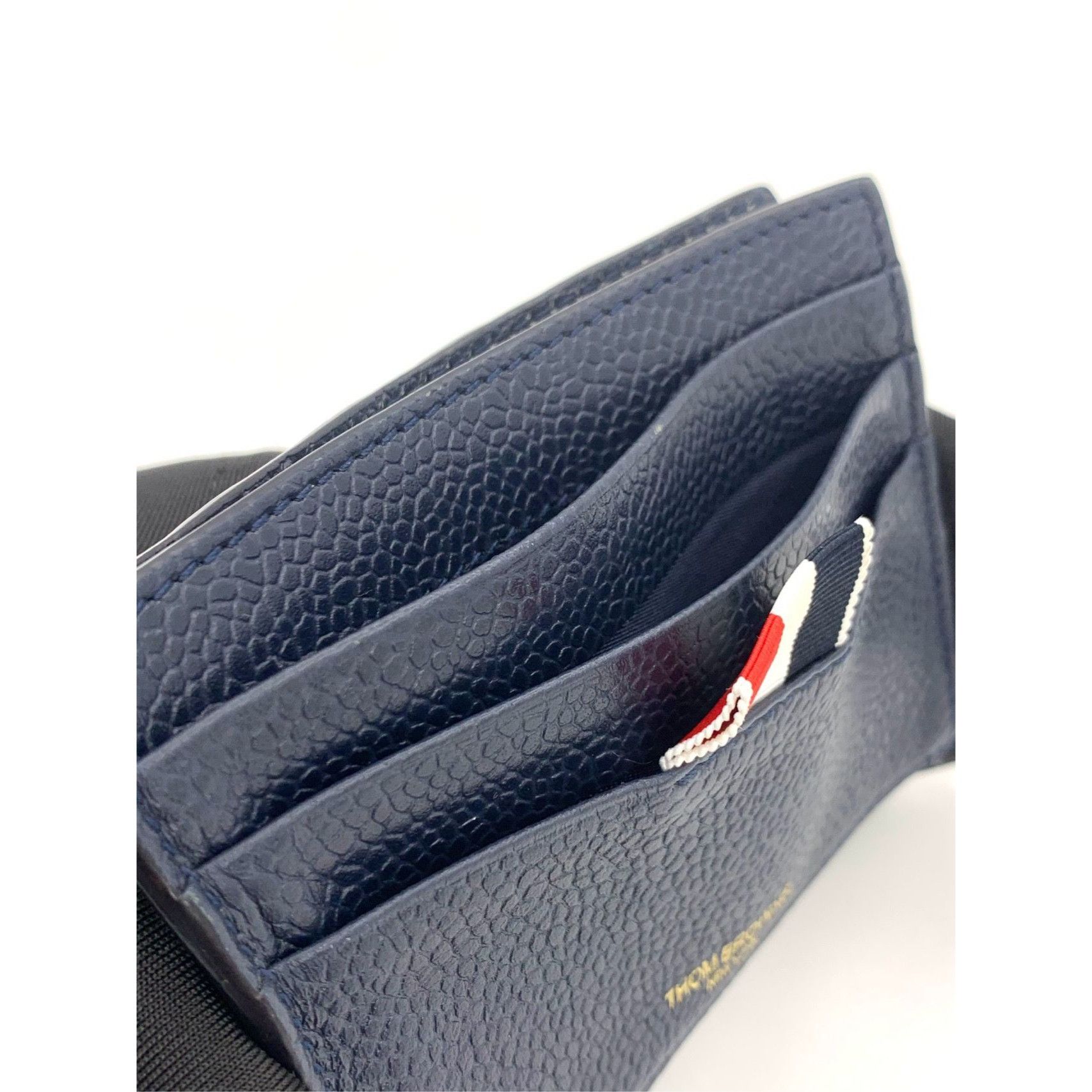 Thom Browne Thom Browne Luxury Leather Card Holder With Signature Stripe Size ONE SIZE - 2 Thumbnail