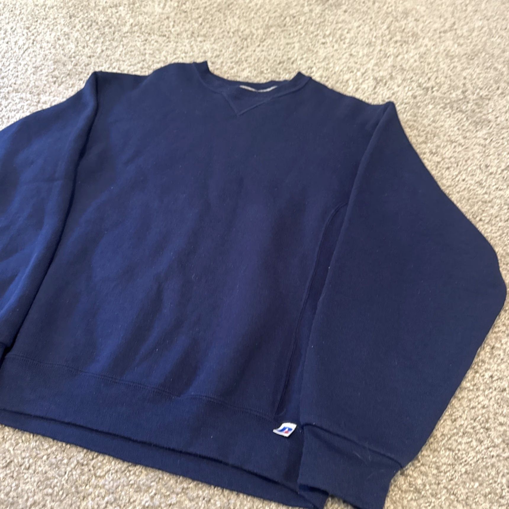Russell Athletic VINTAGE Russell Athletic Navy Blue Y2K Crewneck Sweatshirt Medium Shirt Men M Navy Blue Russell Athletic Crewneck Pullover Vintage 90s Size US M / EU 48-50 / 2 - 4 Thumbnail