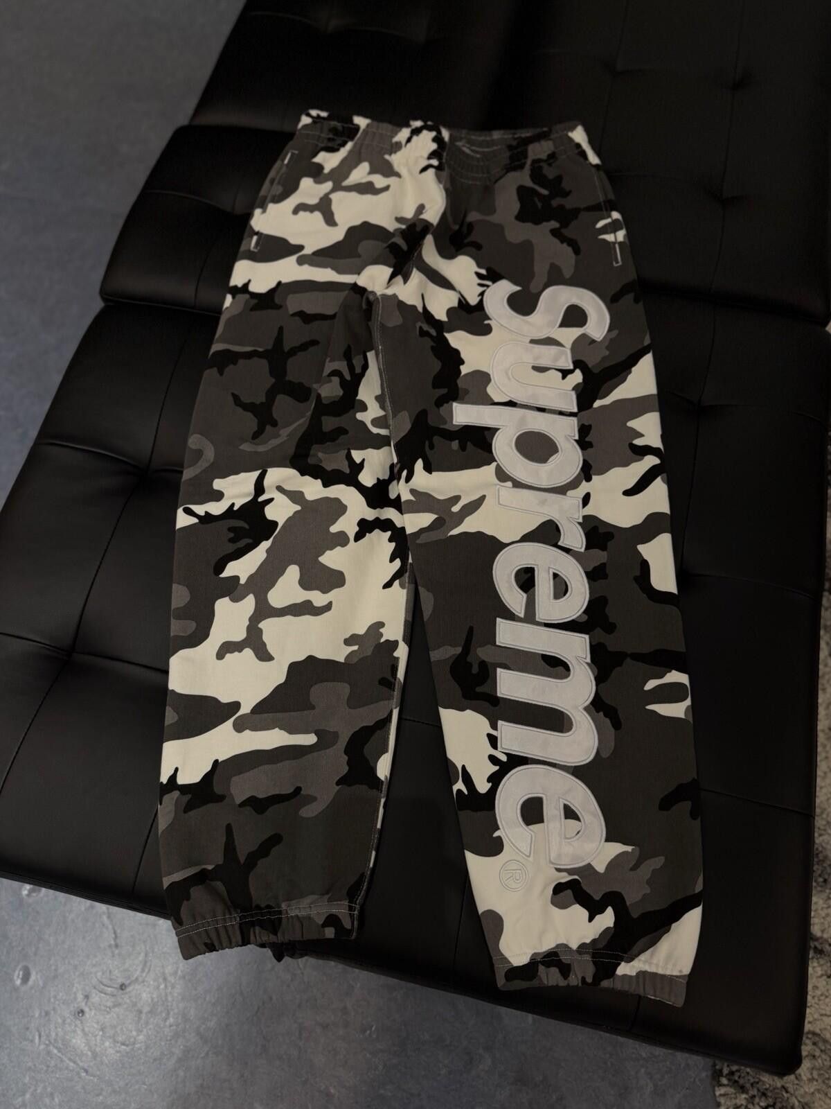 Supreme Supreme Satin Logo Sweatpant Snow Camo SS26 Men’s Size Small Size US 30 / EU 46 - 2 Thumbnail