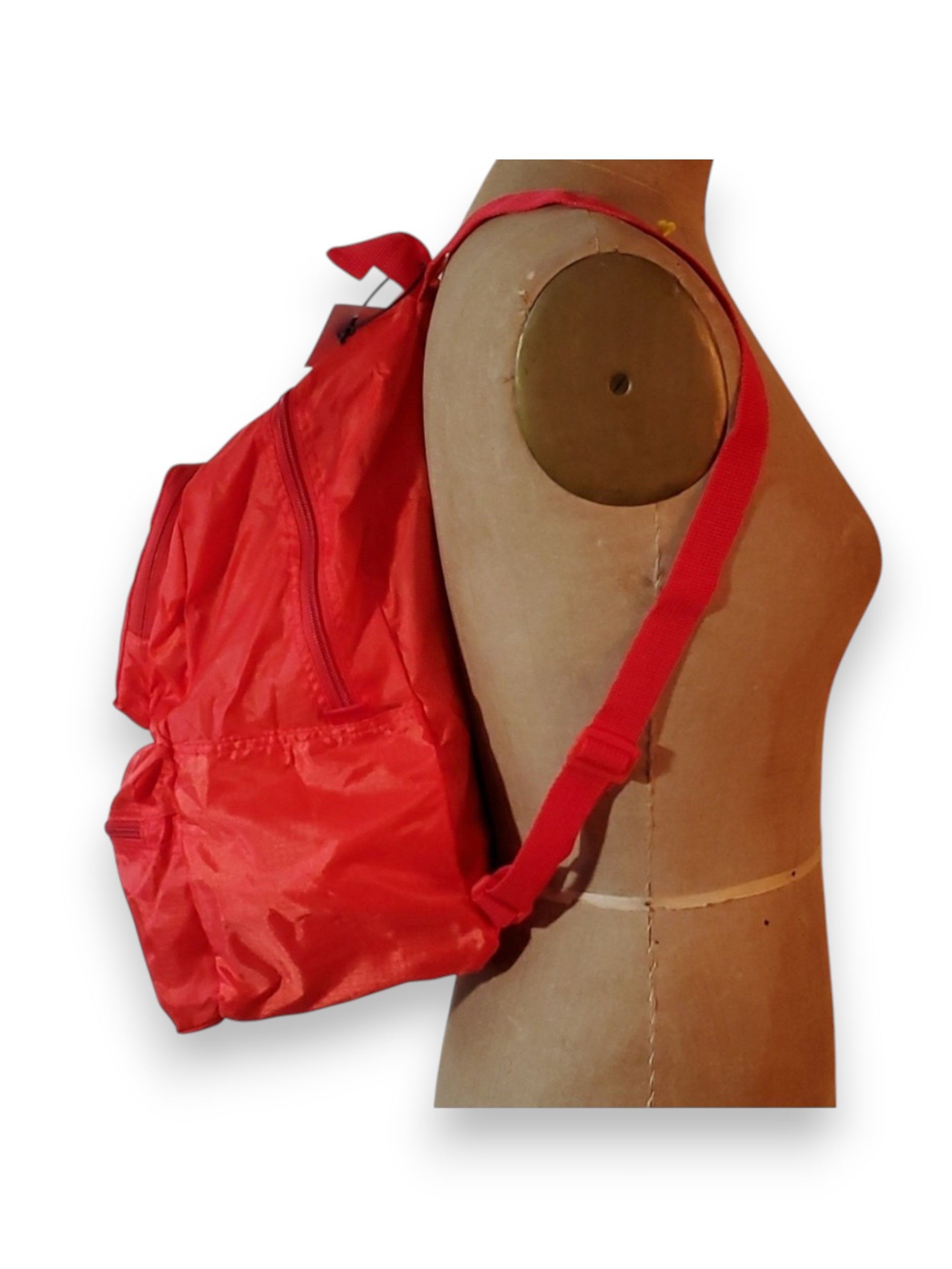 Other Convertible Backpack Red Folds Pouch Zipper Pocket Rip Stop Size ONE SIZE - 5 Thumbnail