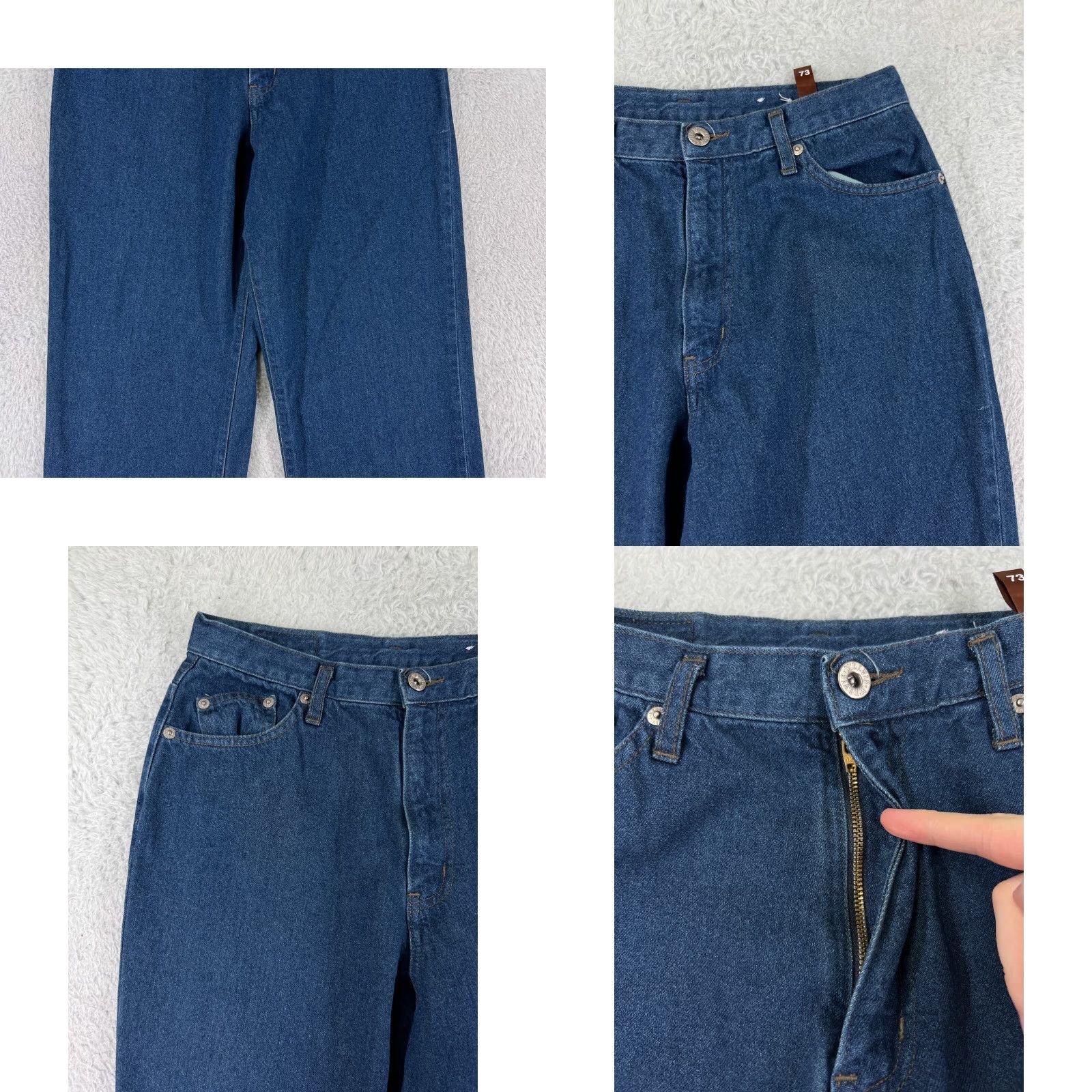 Vintage M’Elvis Jeans Womens 26 Blue Denim Straight 26x29 Cotton Spandex Jeans 5-Pocket Style Regular Rise Mid 8.5-10.5in Vintage No Womens Jeans Blue 26 Size 26" / US 2 / IT 38 - 8 Thumbnail
