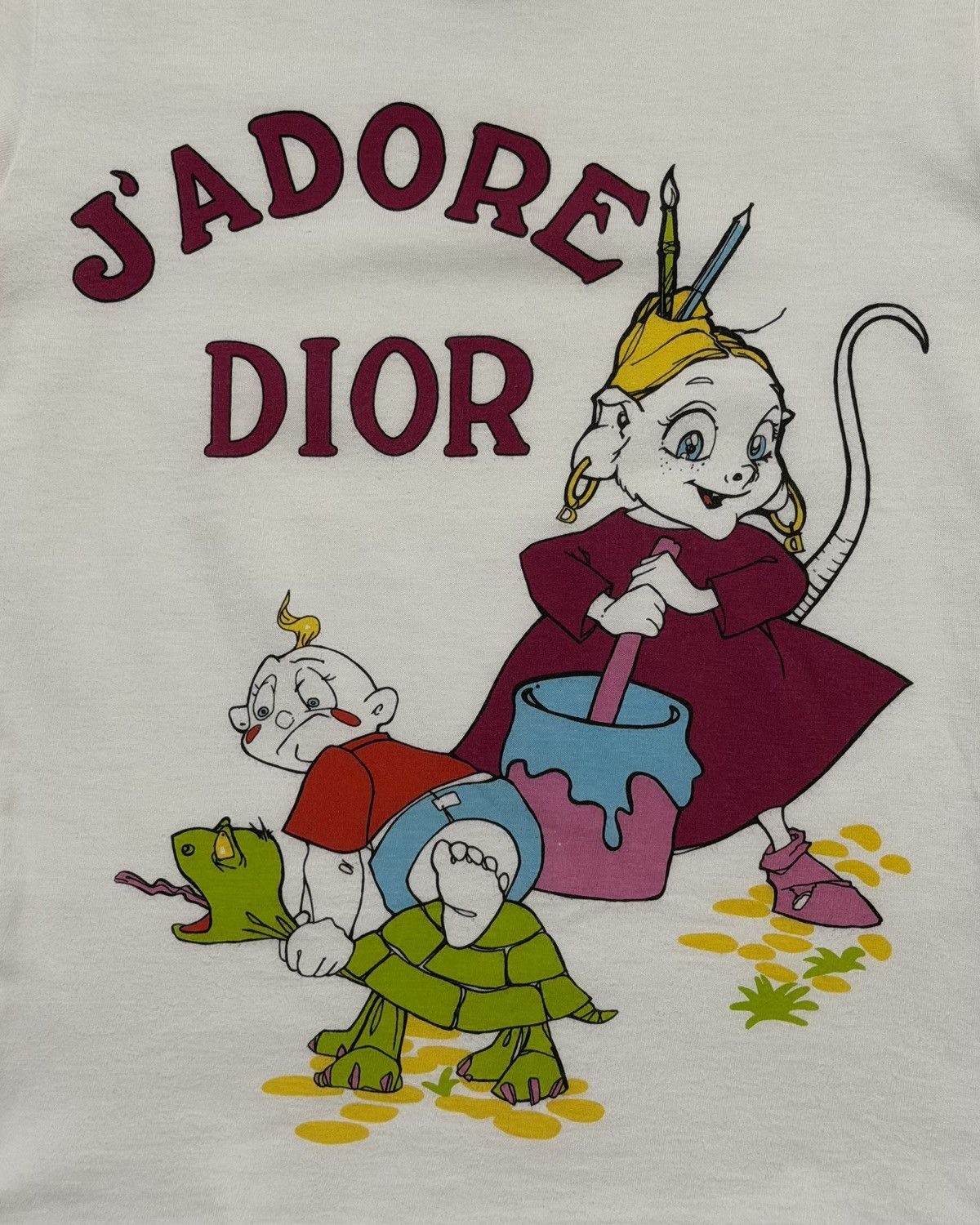Dior CHRISTIAN DIOR S/S 2002 "J'ADORE DIOR" Cartoon Print T-Shirt Size S / US 4 / IT 40 - 3 Thumbnail