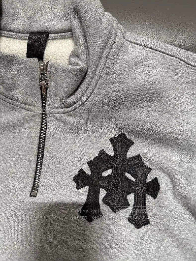 Chrome Hearts CHROME HEARTS Size M Thirty-character leather zipper sweate Size US M / EU 48-50 / 2 - 2 Thumbnail