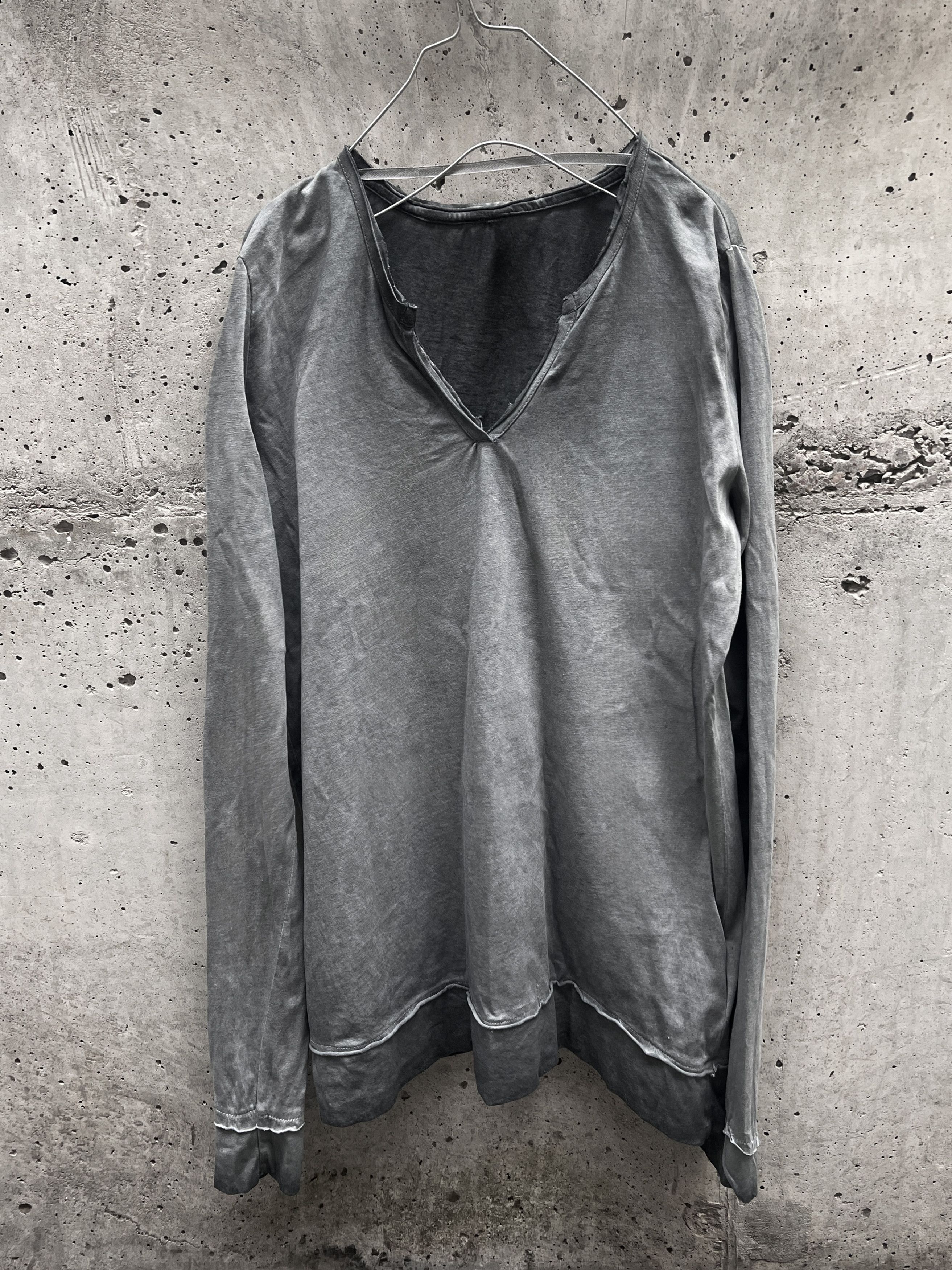 Japanese Brand Grey Washed Long Sleeve Minimal Avant Top Size M / US 6-8 / IT 42-44 - 1 Thumbnail