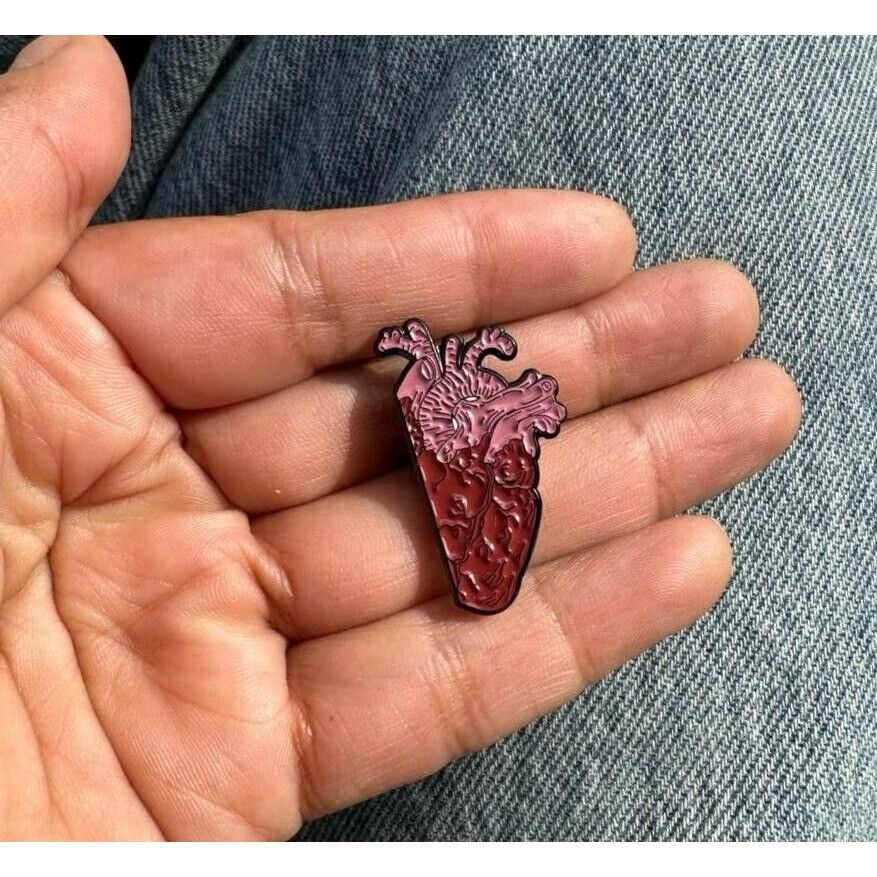 Other New Heart Enamel Pin Pink Burgundy Anatomical Jewelry Brooch Size ONE SIZE - 3 Thumbnail