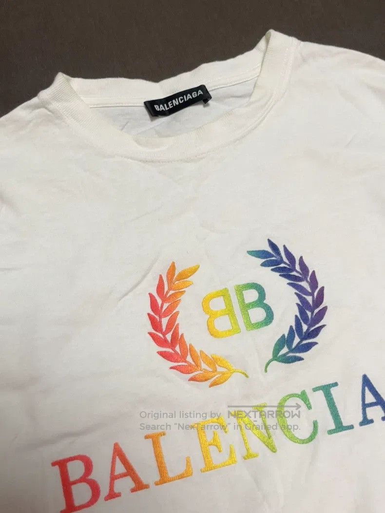 Balenciaga Balenciaga Rainbow Gradient Embroidered Rainbow Wheat Desi Size US S / EU 44-46 / 1 - 7 Thumbnail