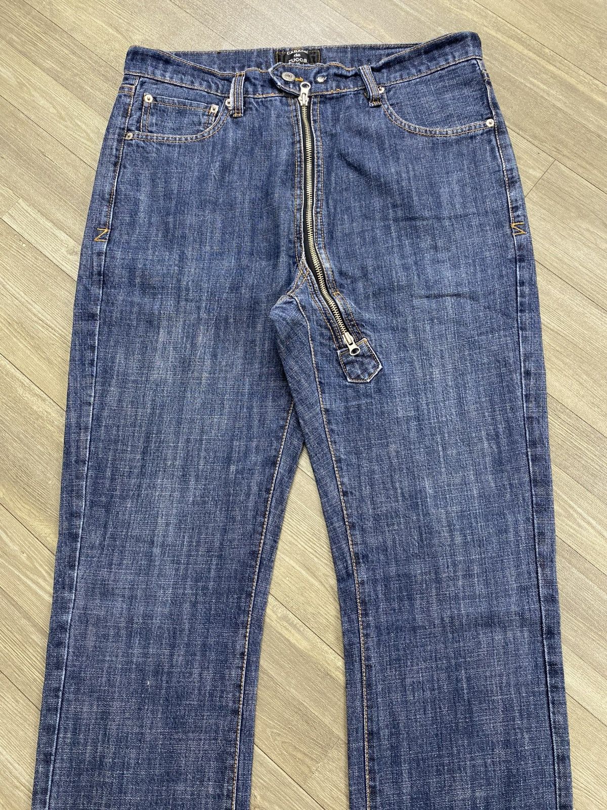 CABANE de ZUCCa Archive Cabane de Zucca Zip Fly Asymmetric Bootcut Jeans Size US 32 / EU 48 - 2 Thumbnail