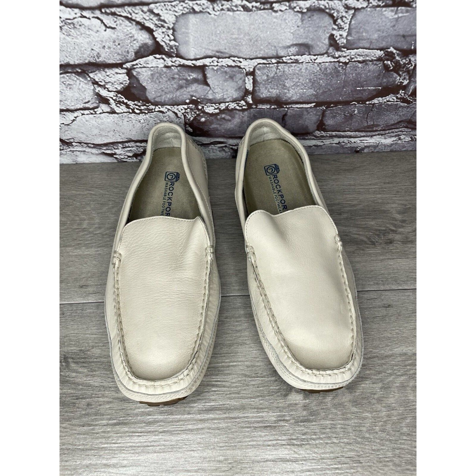 Rockport Rockport Washable Footwear Ivory Cream Leather Driving Shoes Size US 10.5 / EU 43-44 - 20 Thumbnail