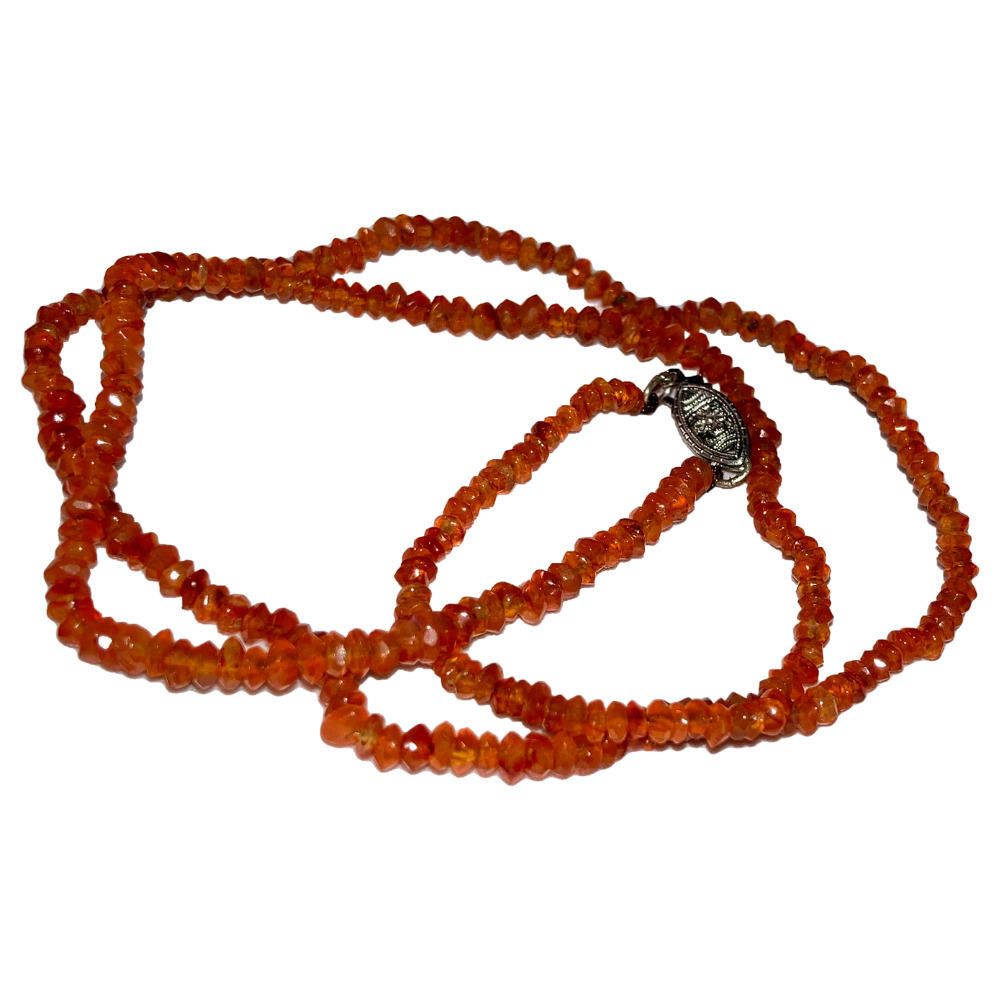 Gorgeous Faceted Small AAA Carnelian Rondelle Bead Necklace