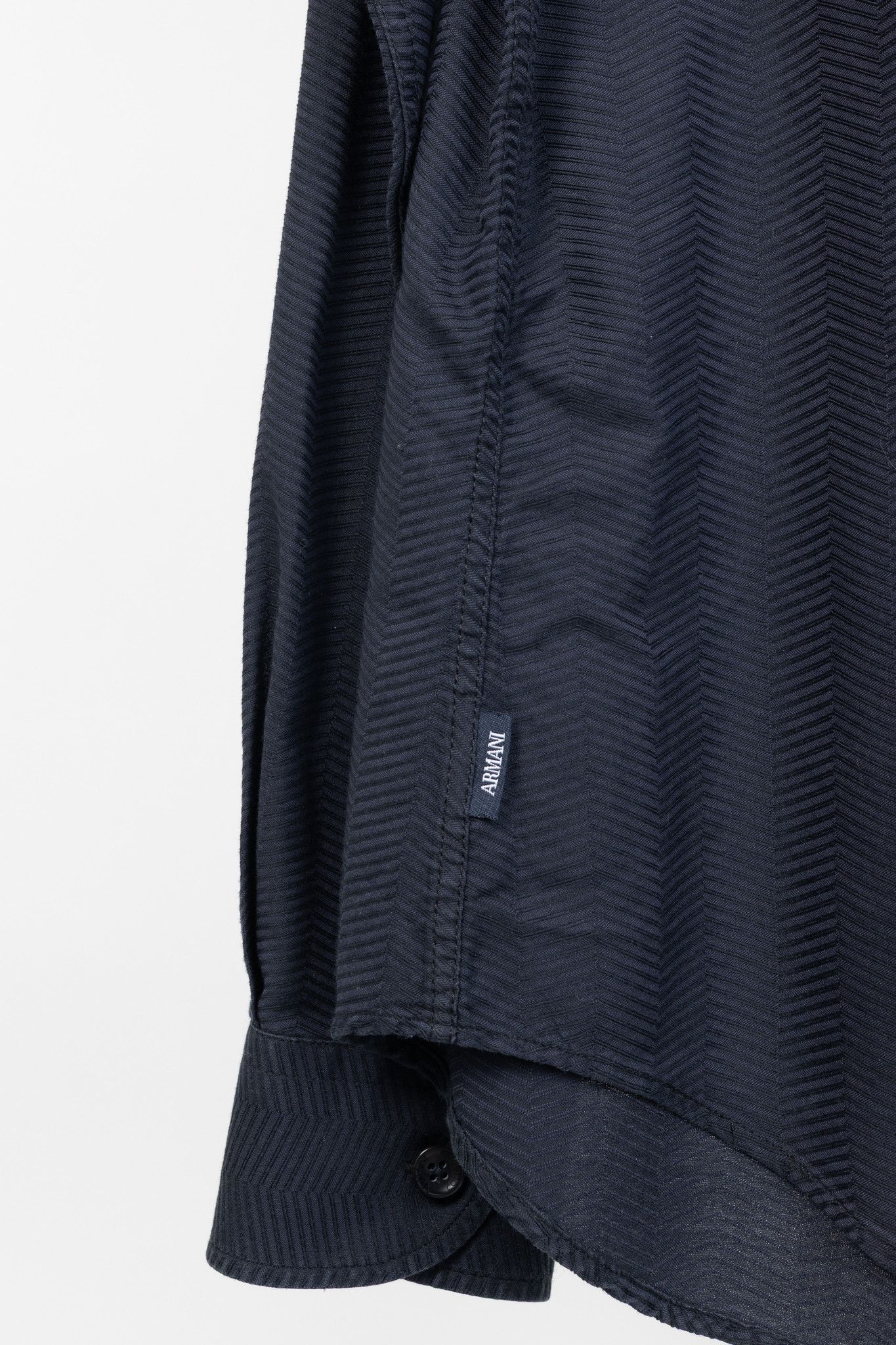 Armani Collezioni Armani Collezioni Herringbone-Texture Cotton Buttoned Shirt Size US XXL / EU 58 / 5 - 7 Thumbnail