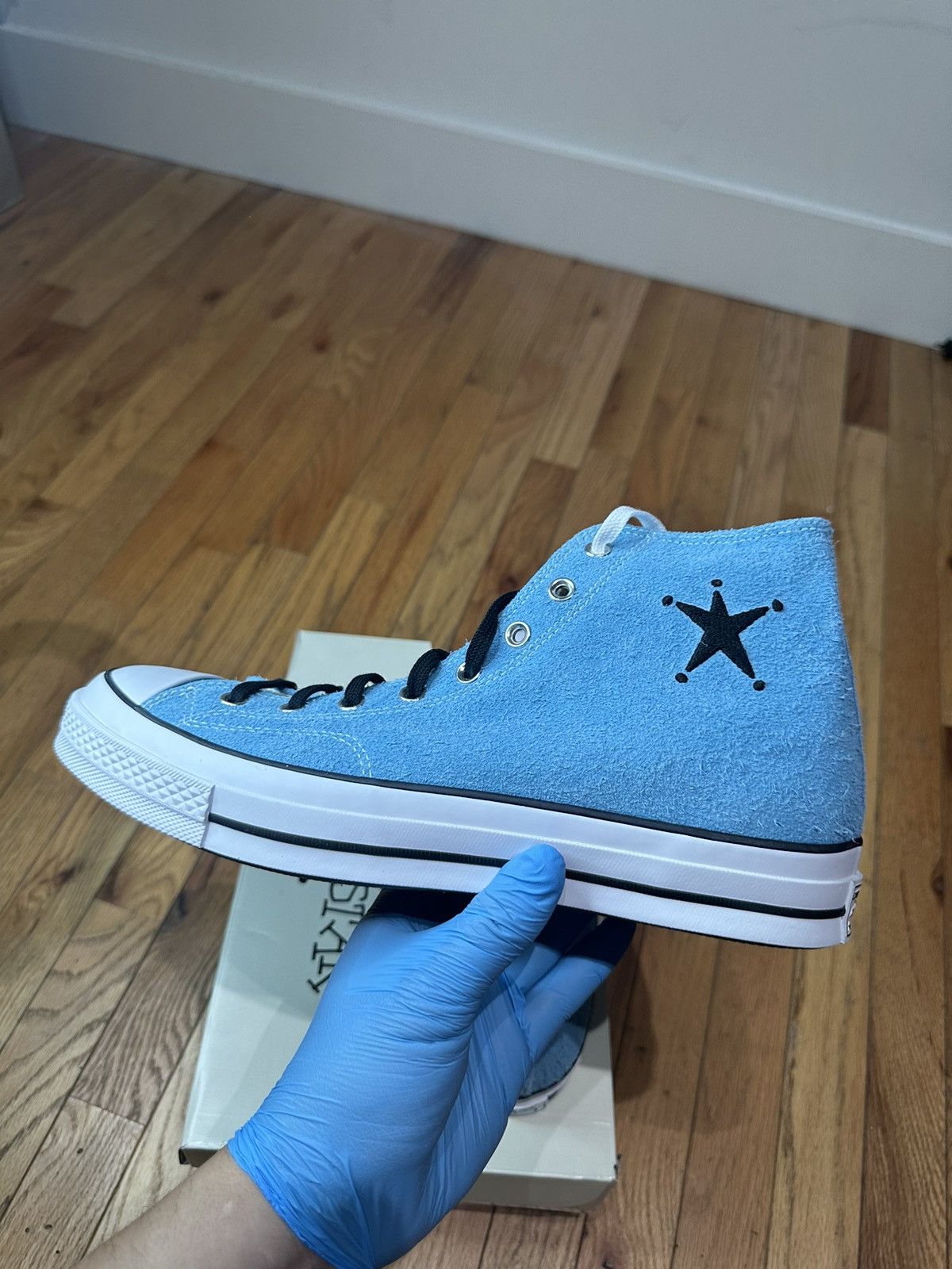 Converse × Stussy Converse x Stussy Chuck 70 High Top Sneakers 'Sky Blue' Size US 12 / EU 45 - 4 Thumbnail