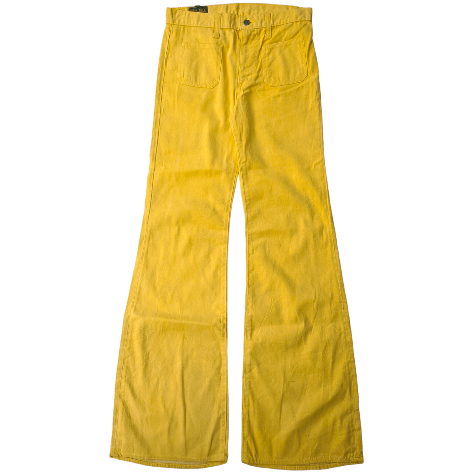 image of 14Th Addiction x Tornado Mart Japan New Drop 70's Big Bell Flare Pants in Light Yellow, Women's (Si