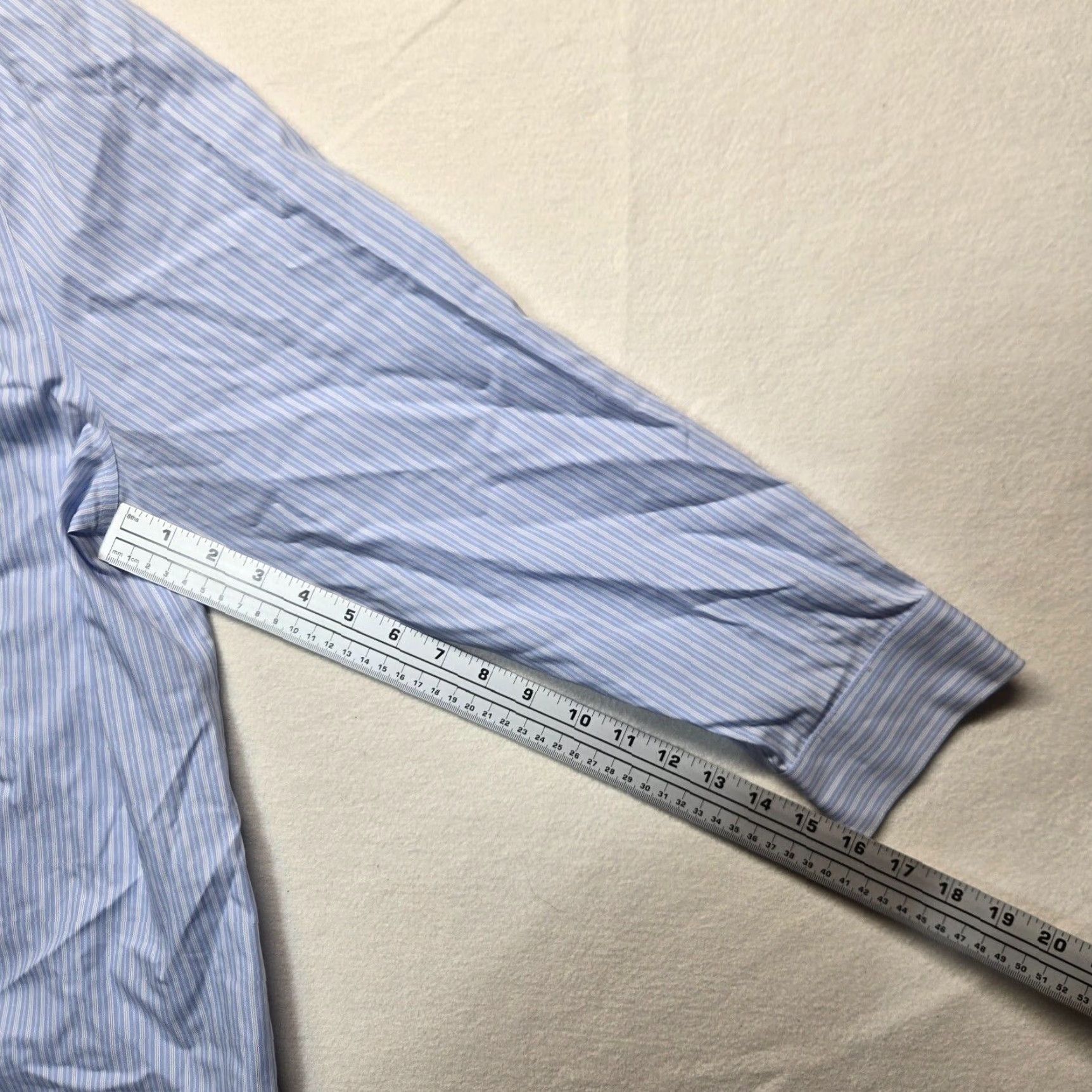 Vintage Catherines Shirt Blue Striped Button-Up 3/4 Sleeve Adult Women's 2X Size XXL / US 16-18 / IT 52-54 - 5 Thumbnail