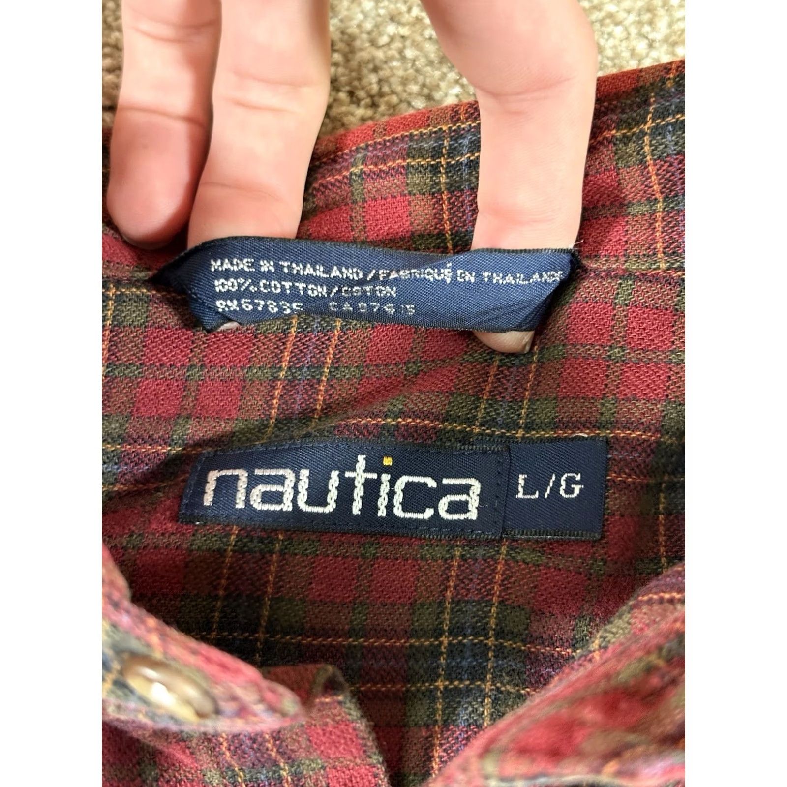 Nautica VINTAGE Nautica Plaid Flannel Button-Down Shirt Long Sleeve L Red Men Regular Shirt Size US L / EU 52-54 / 3 - 3 Thumbnail