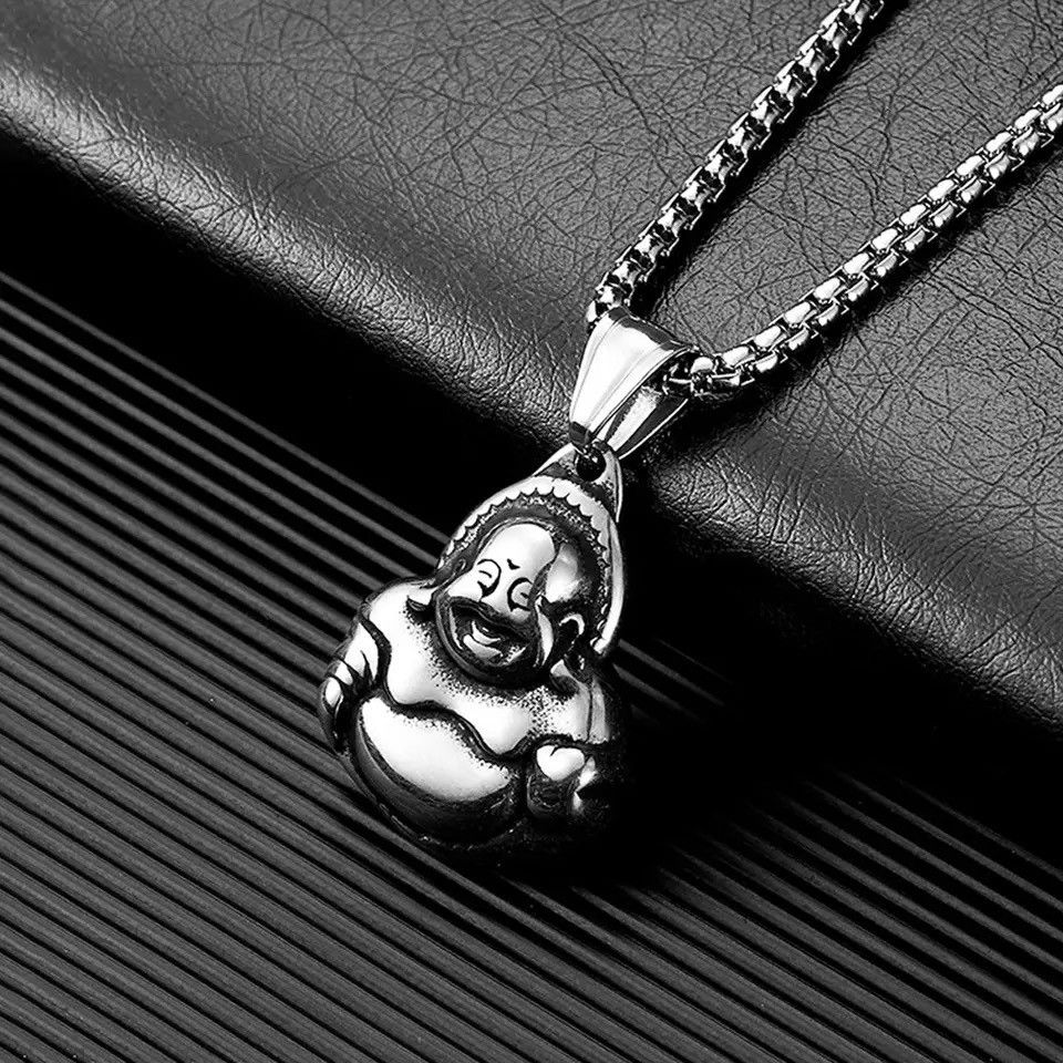 Jewelry Buddha pendant sitting on a 50/60/70cm cuban chain Size ONE SIZE - 1 Thumbnail