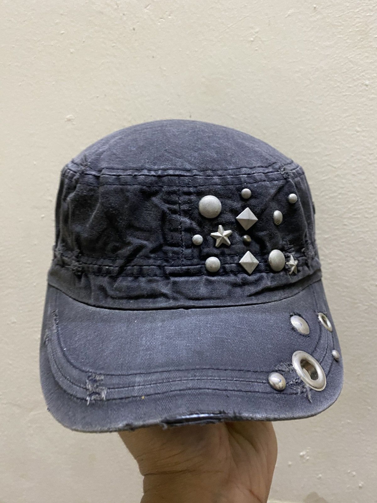 Hysteric Glamour Cadet Hat Poem Sun Faded Studded Distressed Punk y2K style Size ONE SIZE - 2 Thumbnail