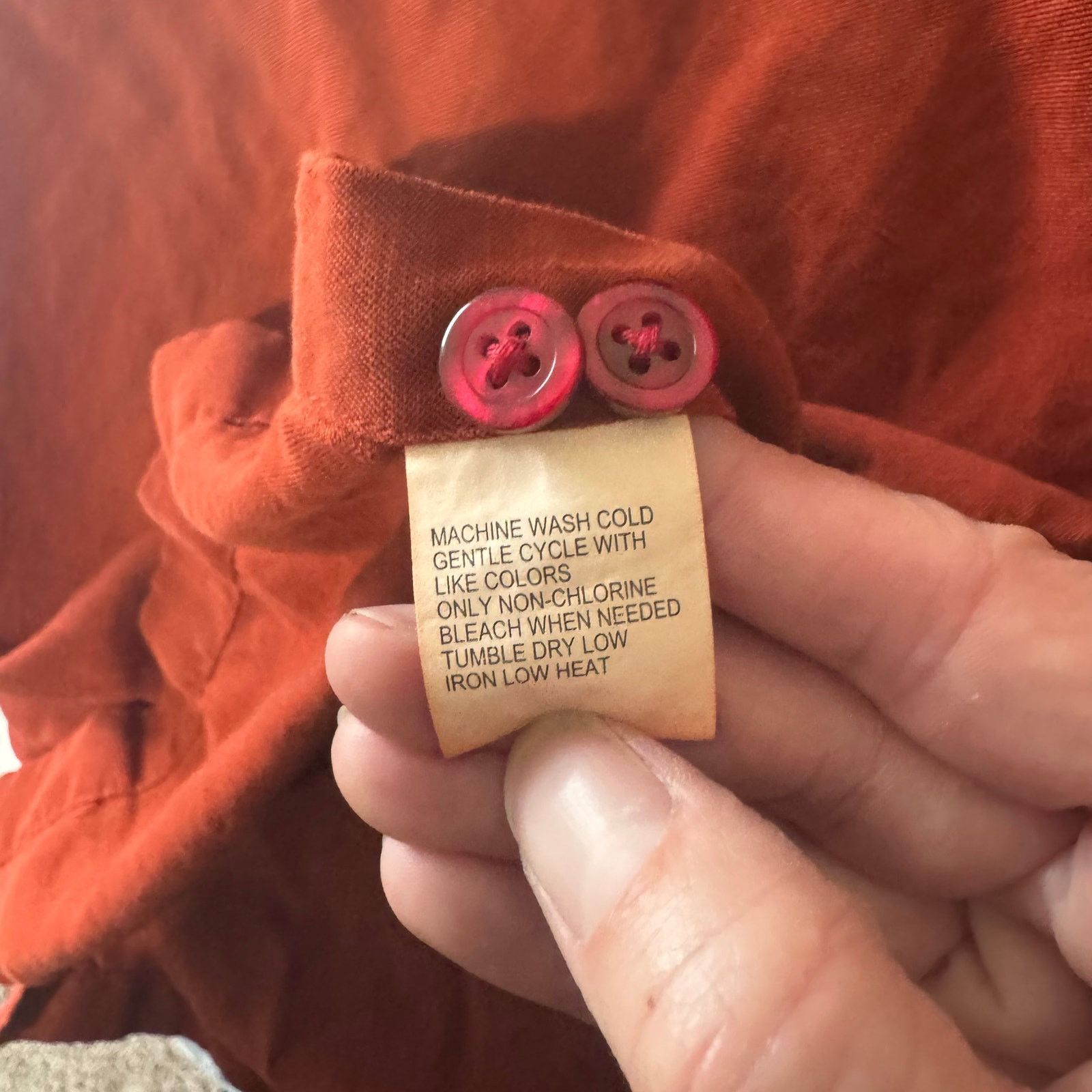 Izod Izod Men's Silk Linen Short Sleeve Button Up Shirt L Orange Size US L / EU 52-54 / 3 - 5 Thumbnail