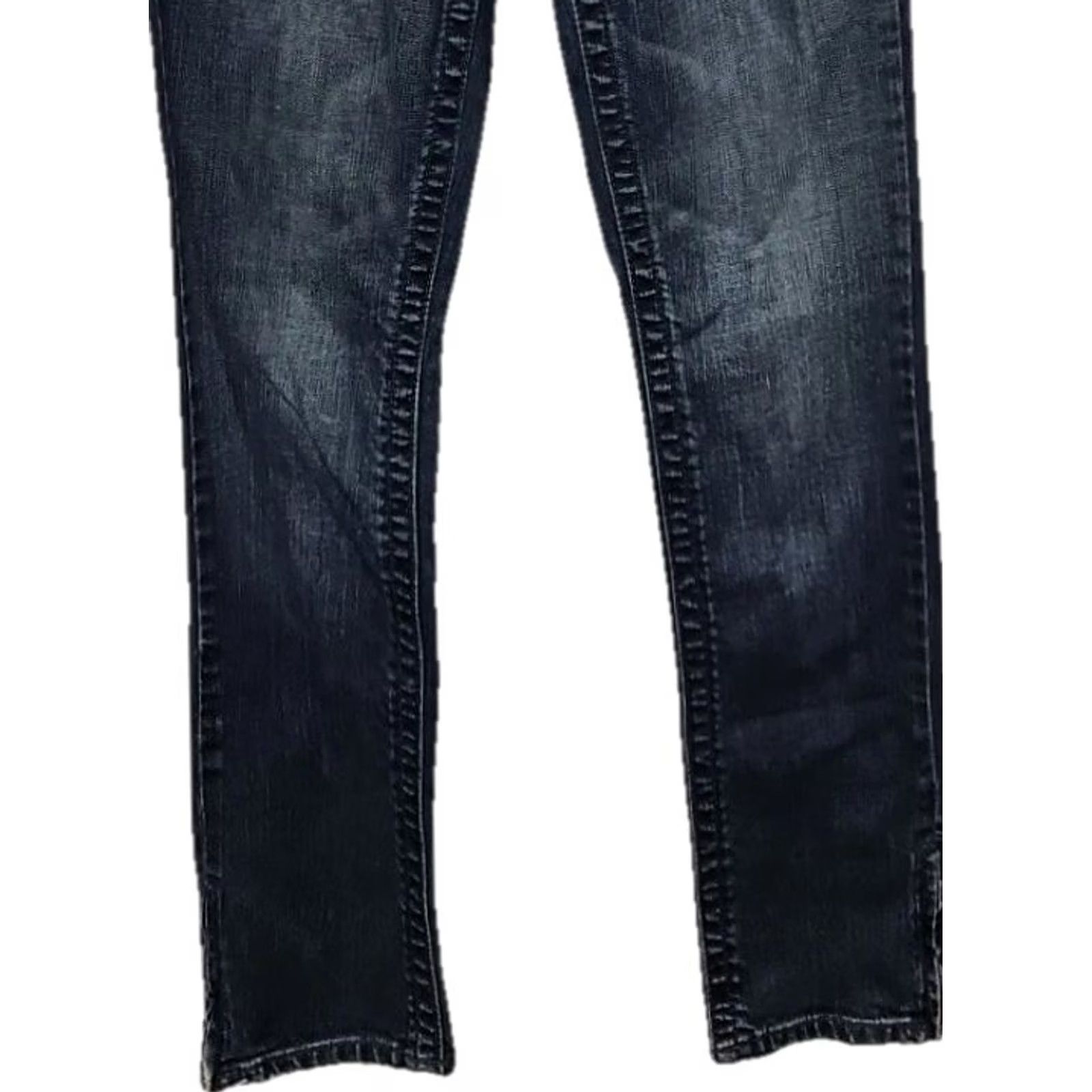 Vintage Aéropostale Bayla Skinny Jeans Jeans Women 1/2 Regular Dark Blue Stretch 29in Low Rise Y2K Boys? (remove mis). Size 25" / US 0 / IT 36 - 3 Thumbnail