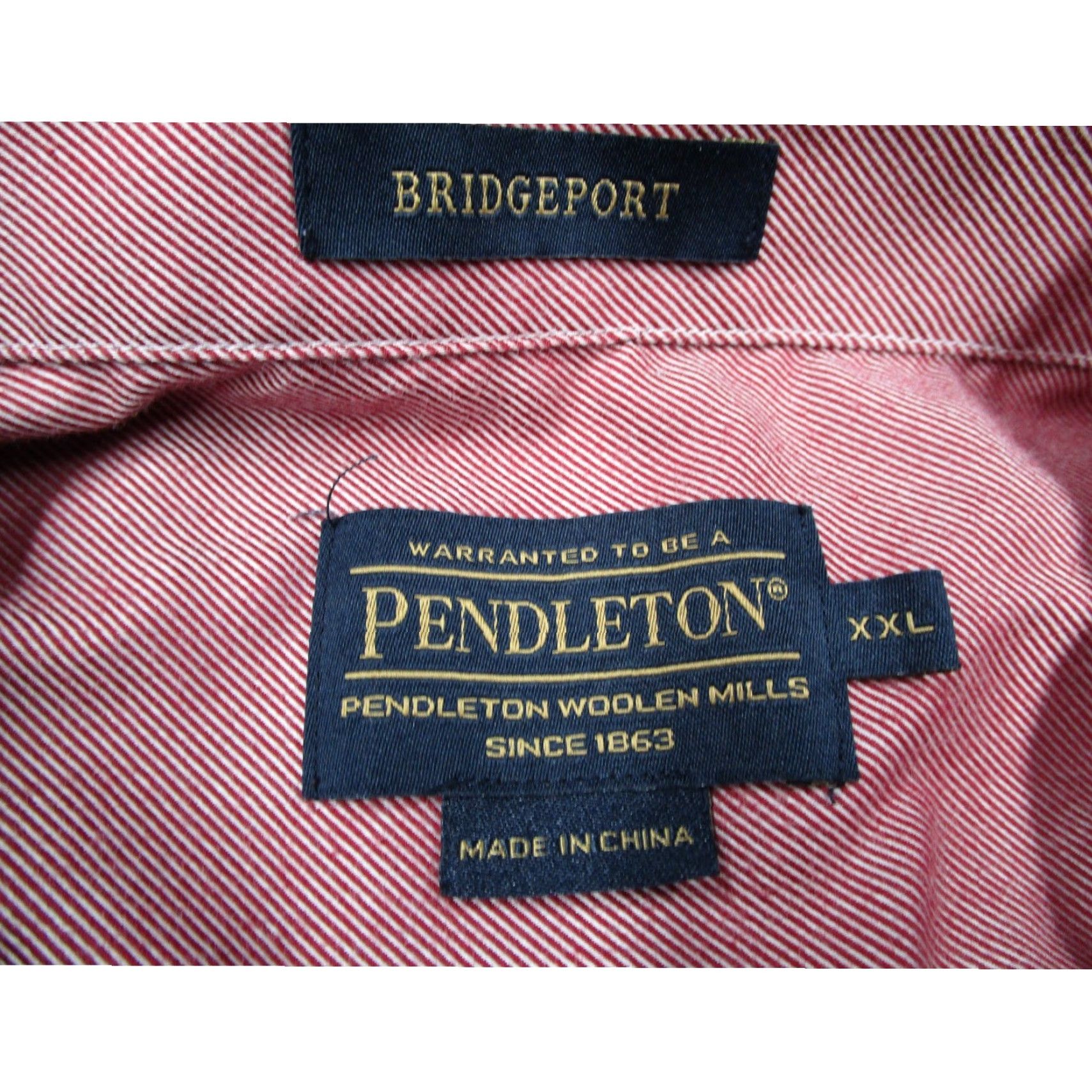 Pendleton VINTAGE Pendleton Bridgeport Mens XXL Red White Micro Stripe Cotton Button Down Shirt Size US XXL / EU 58 / 5 - 3 Thumbnail