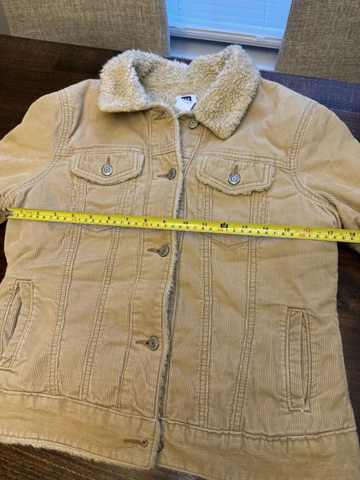 Gap Women’s M Y2K Gap Corduroy Tan Fur Lined Button Up Jacket Size M / US 6-8 / IT 42-44 - 7 Thumbnail